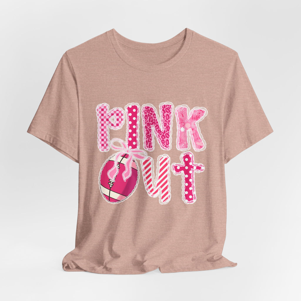Cute Pink 'PINK OUT' Unisex Tee, Perfect for Breast Cancer Awareness, Casual Wear, Gift for Friends, Fundraising Events, or Team Spirit