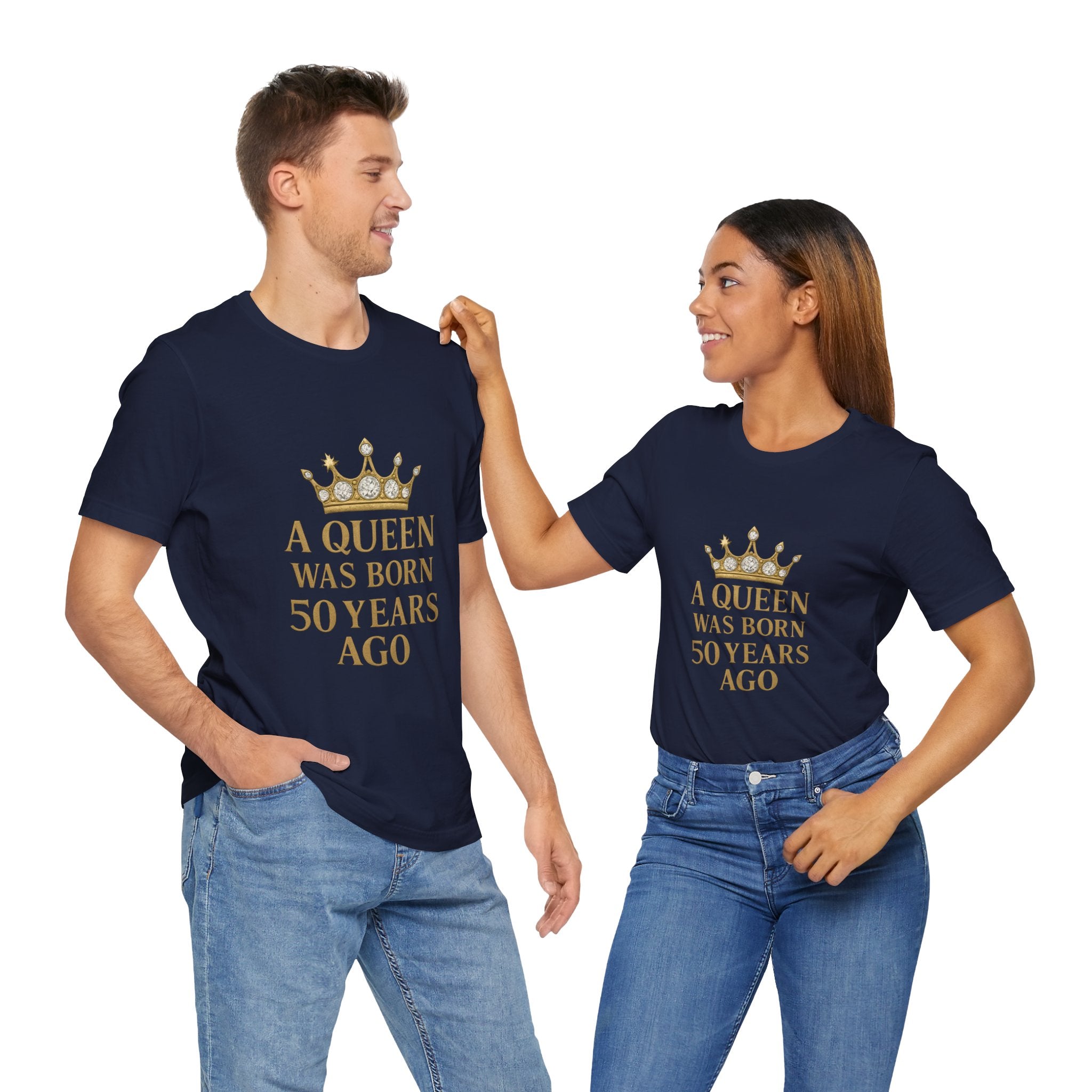 50th Birthday Queen Tee, A Queen Was Born 50 Years Ago Shirt, Anniversary Gift, Retro T-Shirt, Crown Design Tee