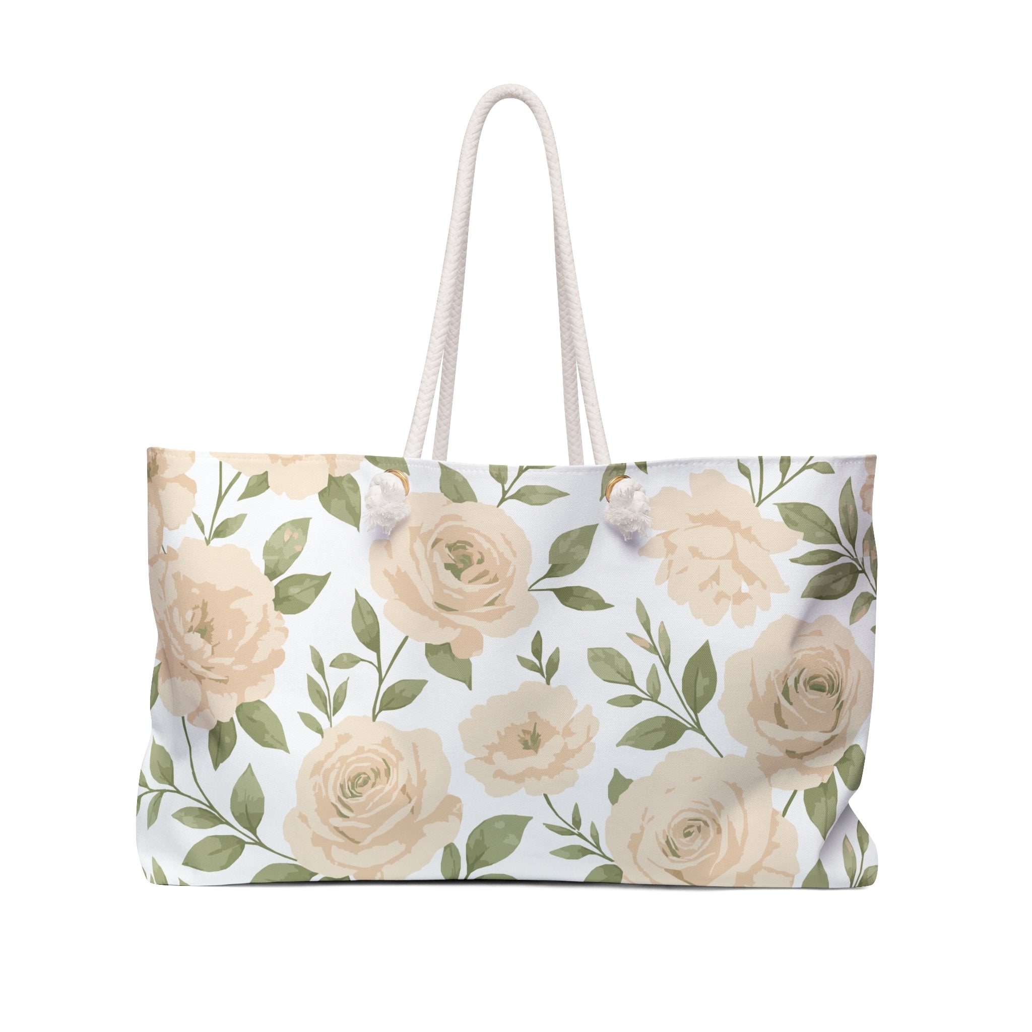 Floral Weekender Bag, Travel Tote, Overnight Bag, Beach Bag, Mother's Day Gift, Spring Picnic Bag, Floral Travel Essentials