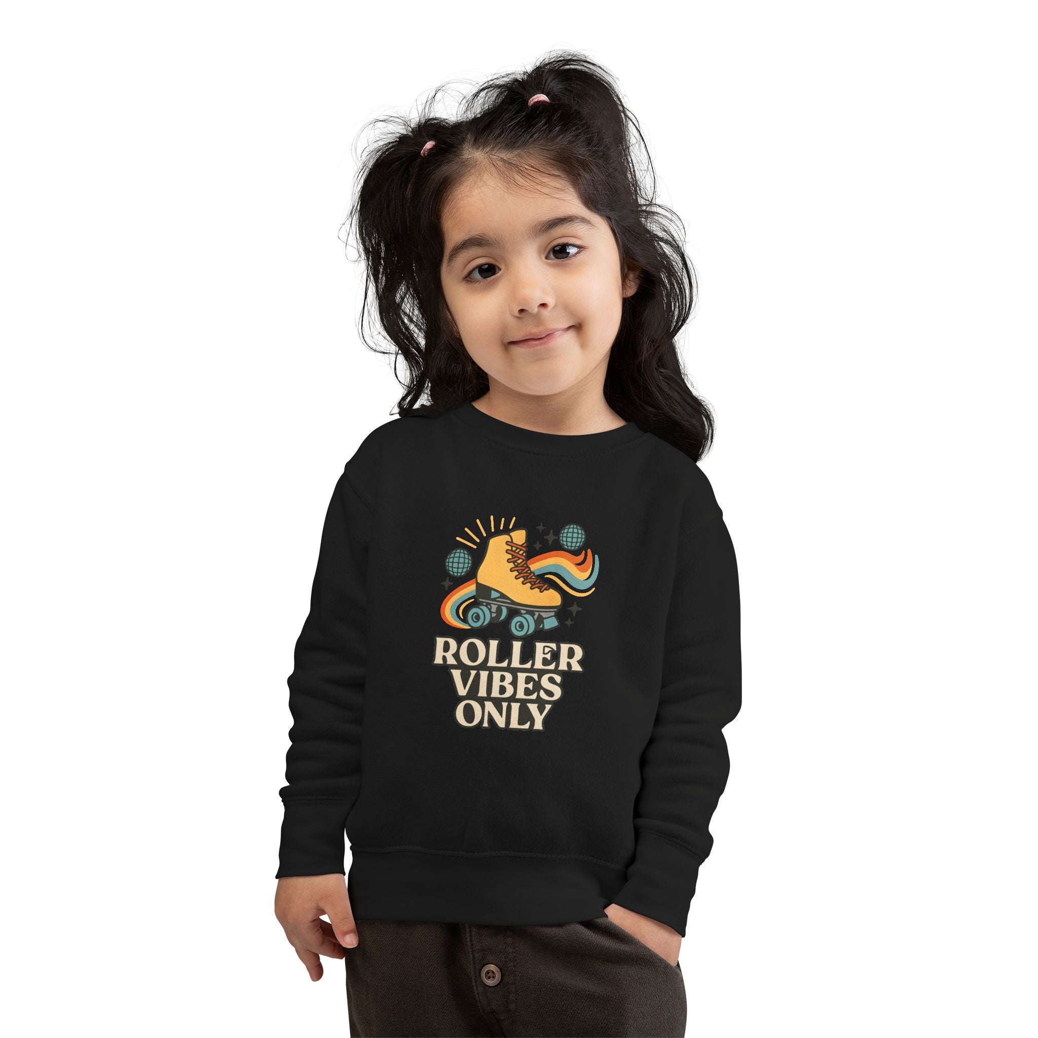 Toddler Roller Skating Sweatshirt, Cozy Toddler Hoodie, Skate Vibes Gift, Trendy Kids Apparel, Retro Roller Rink Style