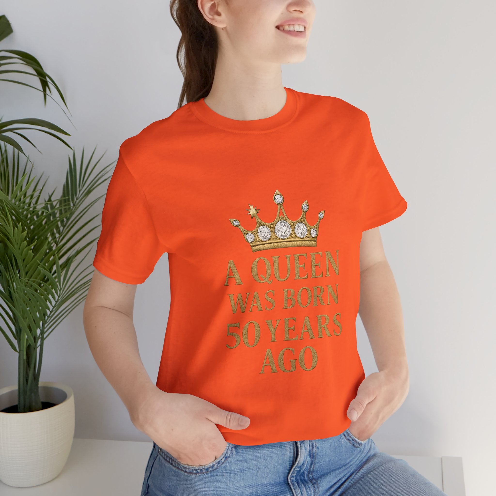 50th Birthday Queen Tee, A Queen Was Born 50 Years Ago Shirt, Anniversary Gift, Retro T-Shirt, Crown Design Tee