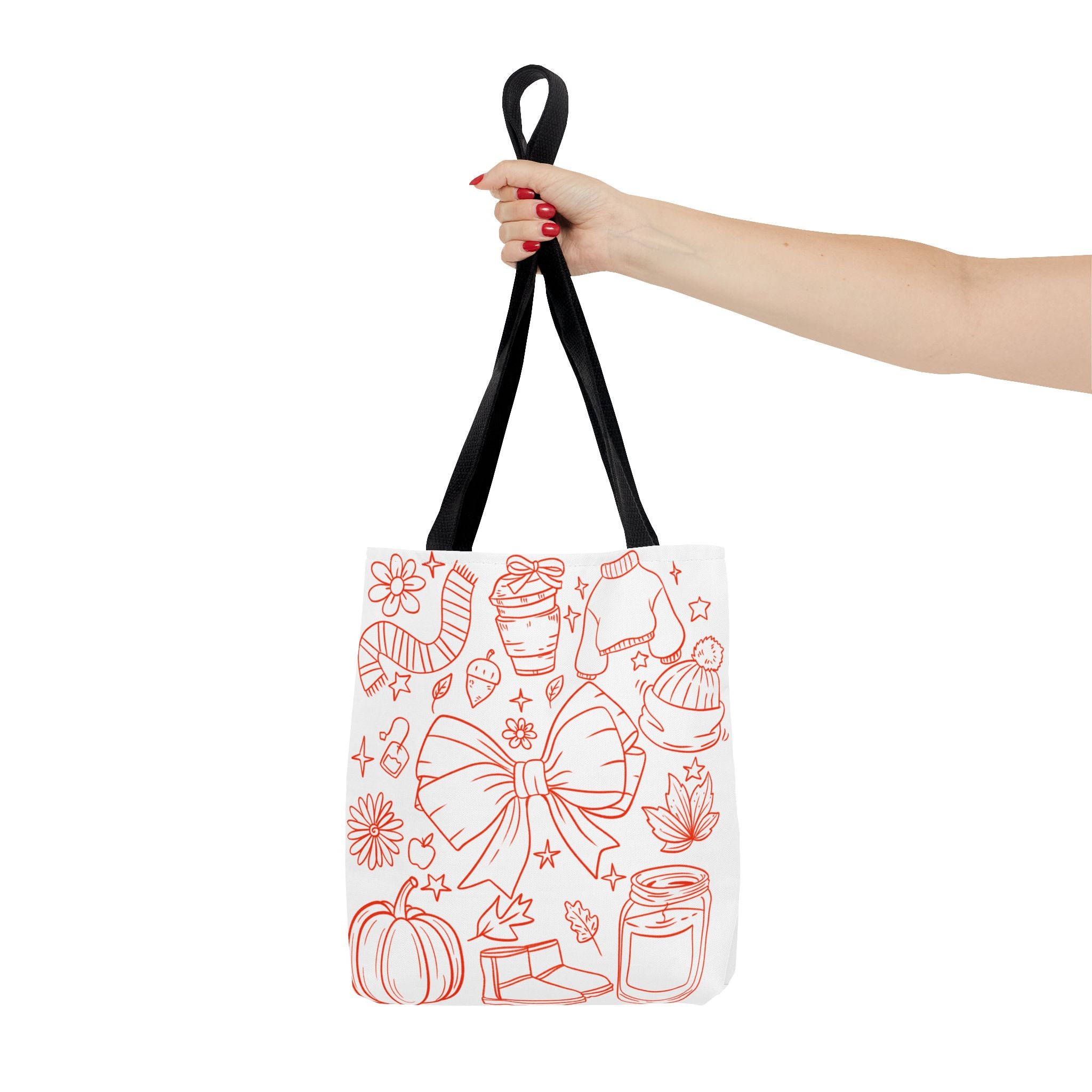 Cozy Fall Tote Bag, Autumn Aesthetic Carry-All, Cute Gift for Her, Shopping Bag, Halloween & Thanksgiving Essential