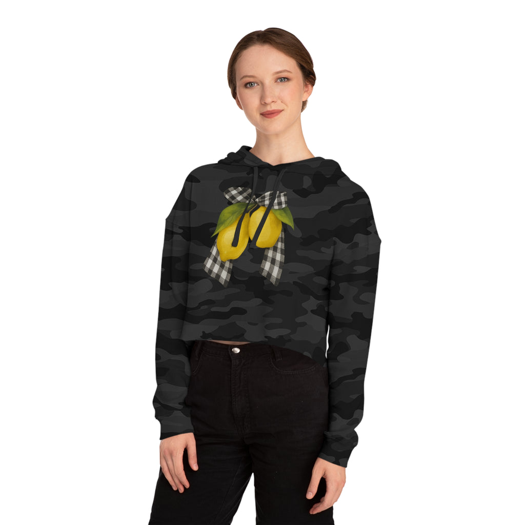 Lemon Blossom Cropped Hoodie, Summer Fashion, Gift for Her, Cute Casual Wear, Refreshing Style, Trendy Outfit, Spring Style