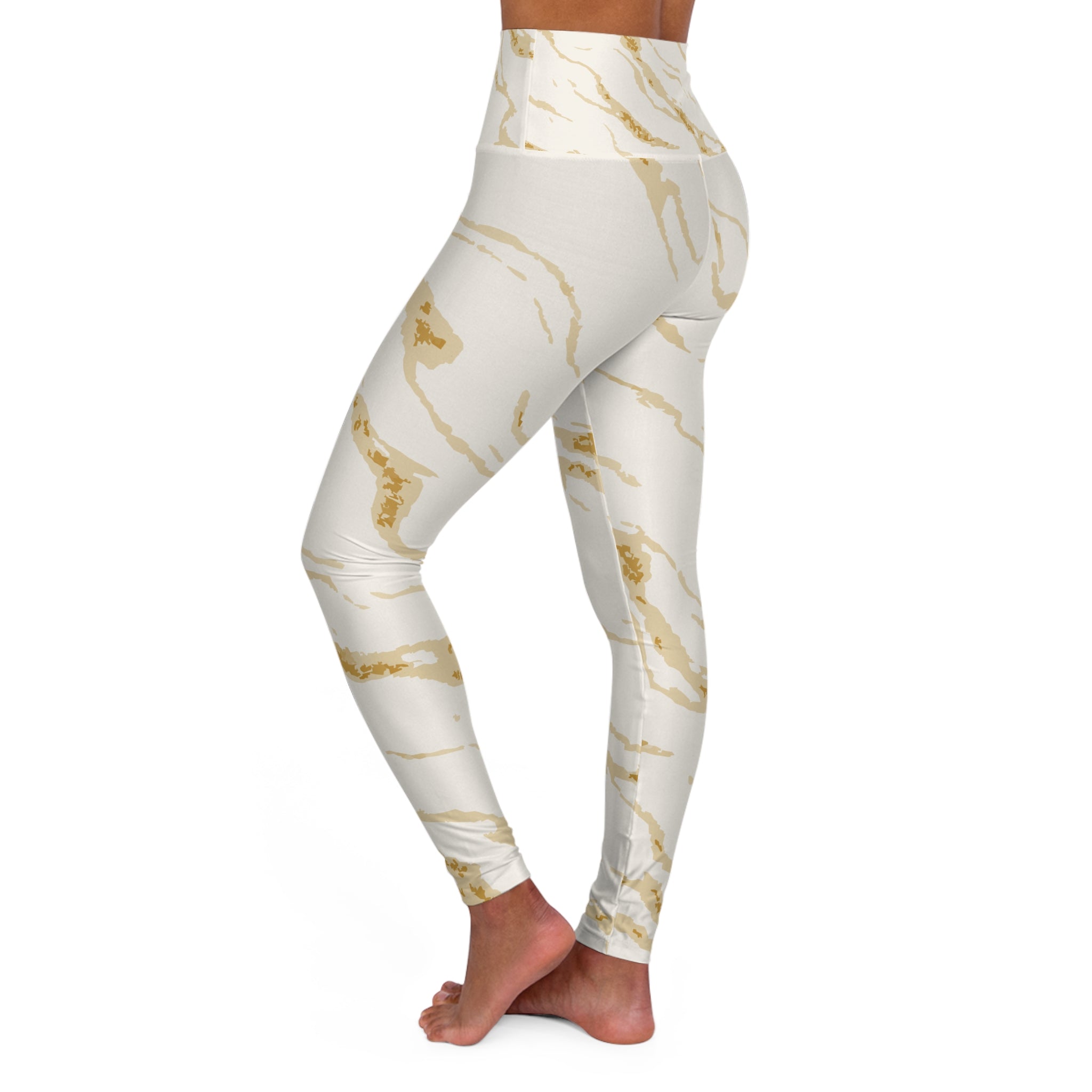 Elegant Marble High Waisted Yoga Leggings, Workout Pants, Activewear, Fitness Leggings, Yoga Apparel, Gift for Her