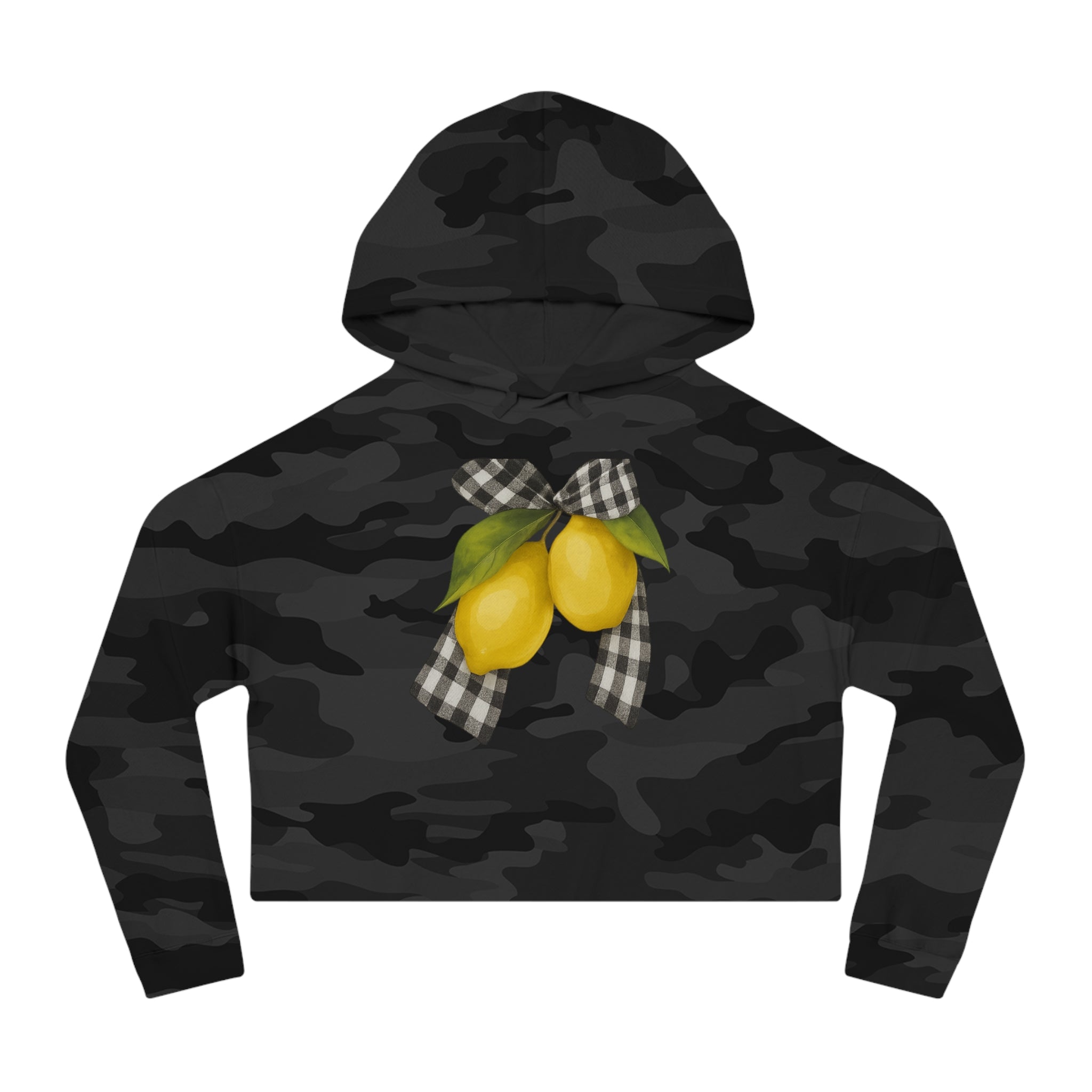 Lemon Blossom Cropped Hoodie, Summer Fashion, Gift for Her, Cute Casual Wear, Refreshing Style, Trendy Outfit, Spring Style