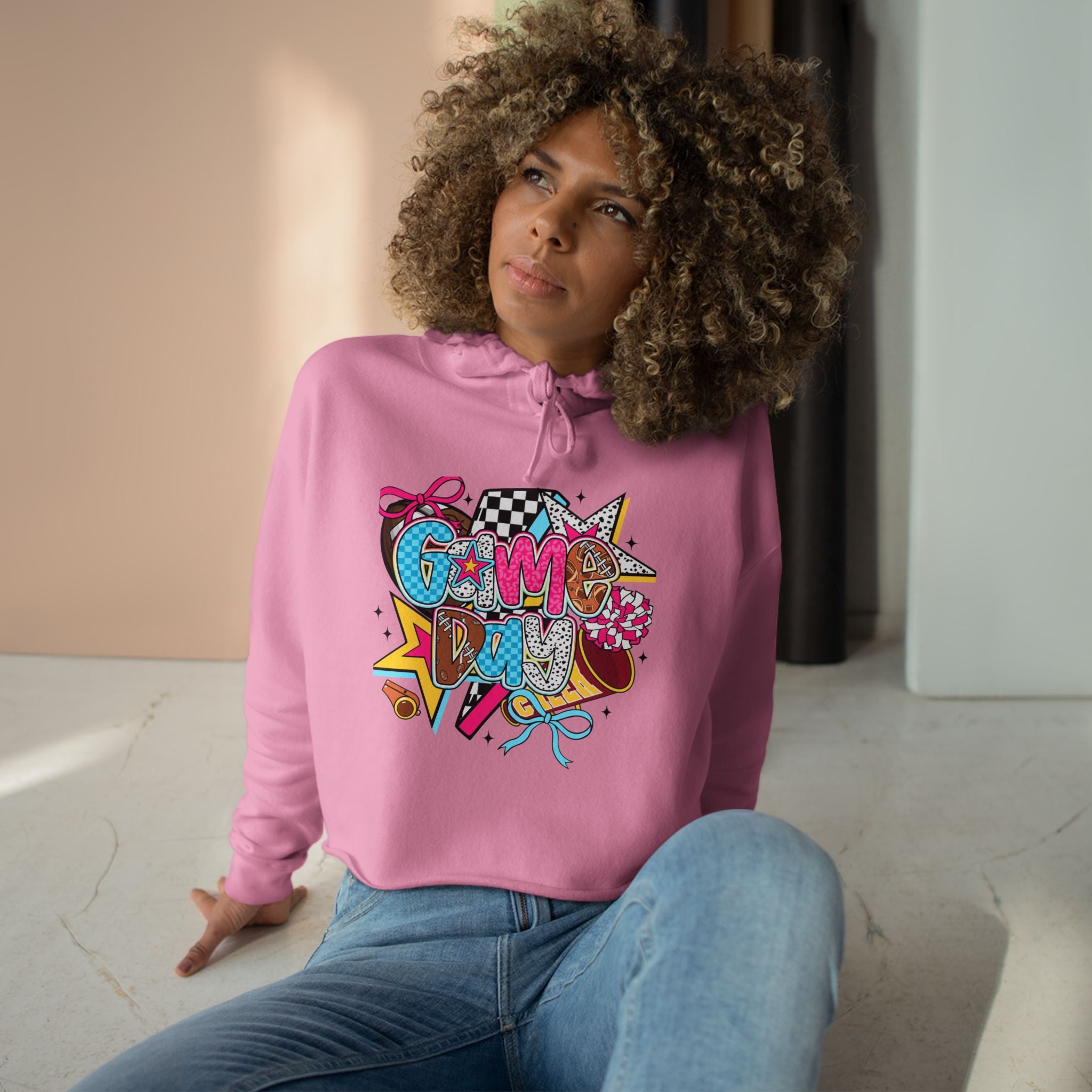 Colorful Graphic Crop Hoodie | Trendy Streetwear, Fall Fashion, Casual Wear, Gift for Gamers, Festival Clothes