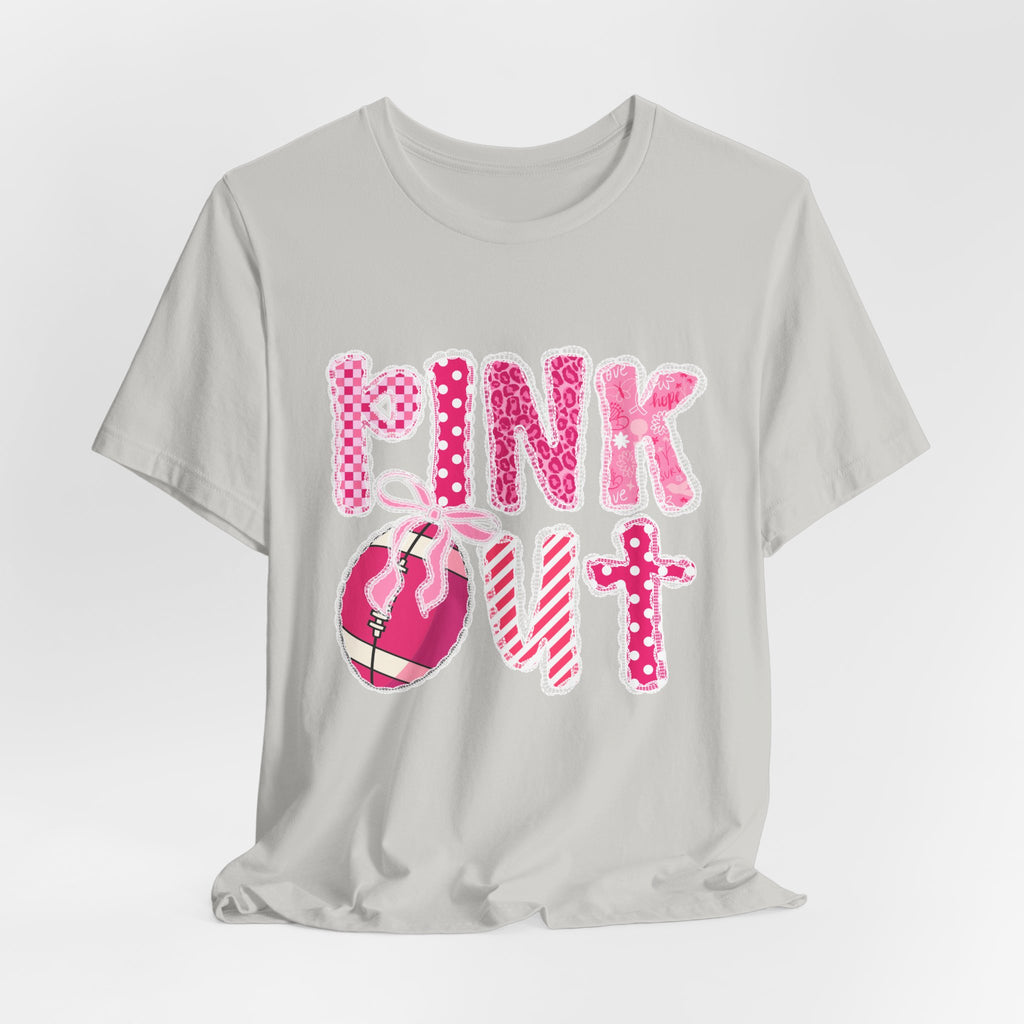 Cute Pink 'PINK OUT' Unisex Tee, Perfect for Breast Cancer Awareness, Casual Wear, Gift for Friends, Fundraising Events, or Team Spirit