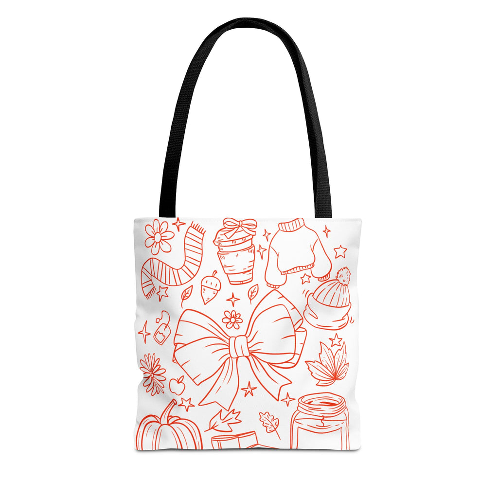 Cozy Fall Tote Bag, Autumn Aesthetic Carry-All, Cute Gift for Her, Shopping Bag, Halloween & Thanksgiving Essential