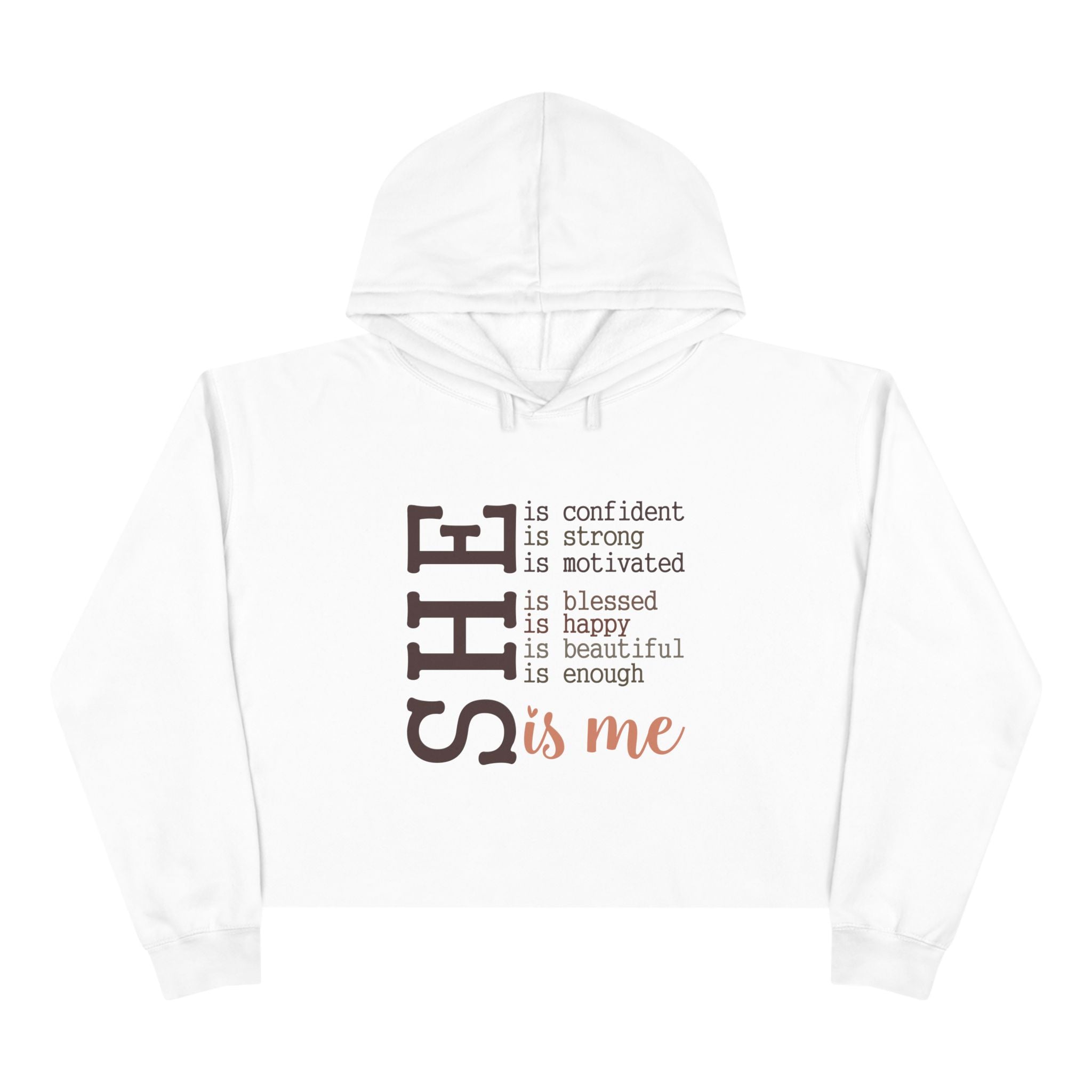Confidence Crop Hoodie - Motivational Fashion, Gift for Women, Empowerment Apparel, Casual Style, Inspirational Hoodie