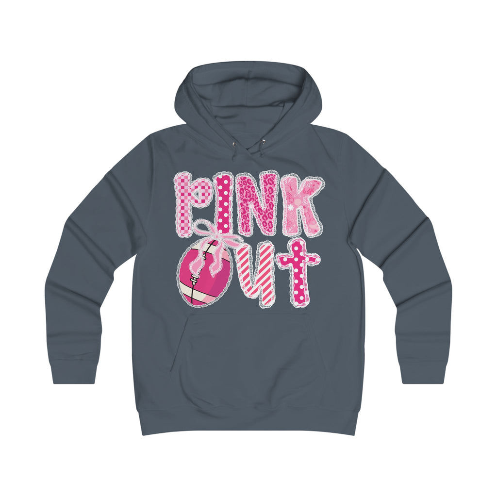 Girlie College Hoodie: Fun Casualwear for College Girls, Cute Sweatshirt, Perfect Gift for Students, Pink Out Event Gear, Everyday Style