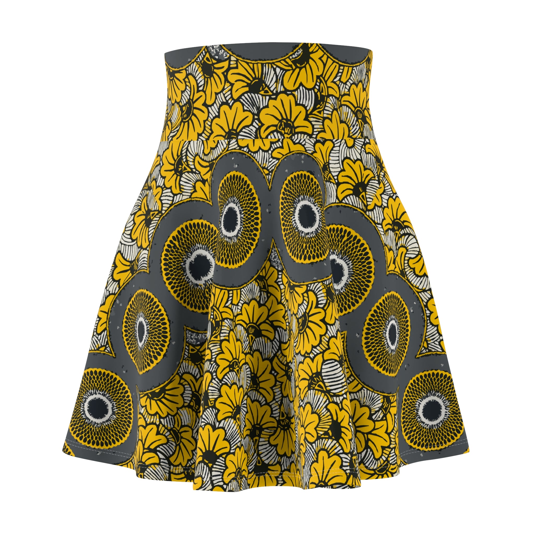 Ankara Women's Skater Skirt, African Print Flare Skirt, Colorful High Waisted Skirt, Ethnic Festival Skirt, Bohemian Fashion Apparel