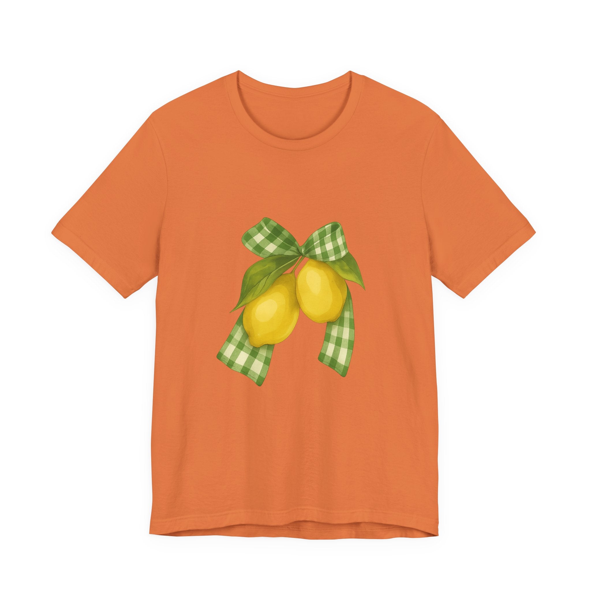 Lemon Bow Tee, Unisex Short Sleeve Shirt, Cute Summer Shirt, Gift for Her, Vintage Style Tee, Lemonade Stand Inspiration