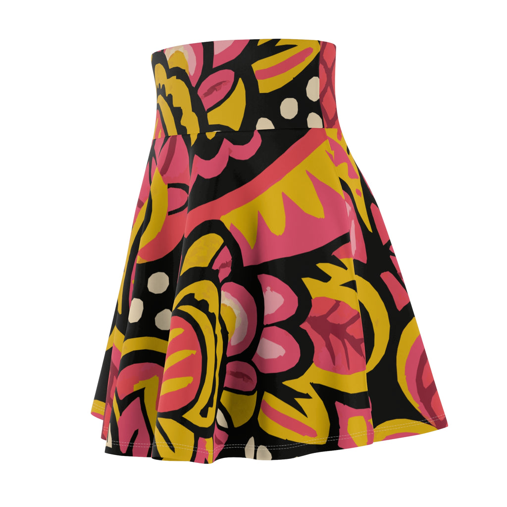 Colorful Floral Women's Skater Skirt, Boho Chic, Summer Fashion, Festival Wear, Casual Outfit, Flowy Skirt, Everyday Style