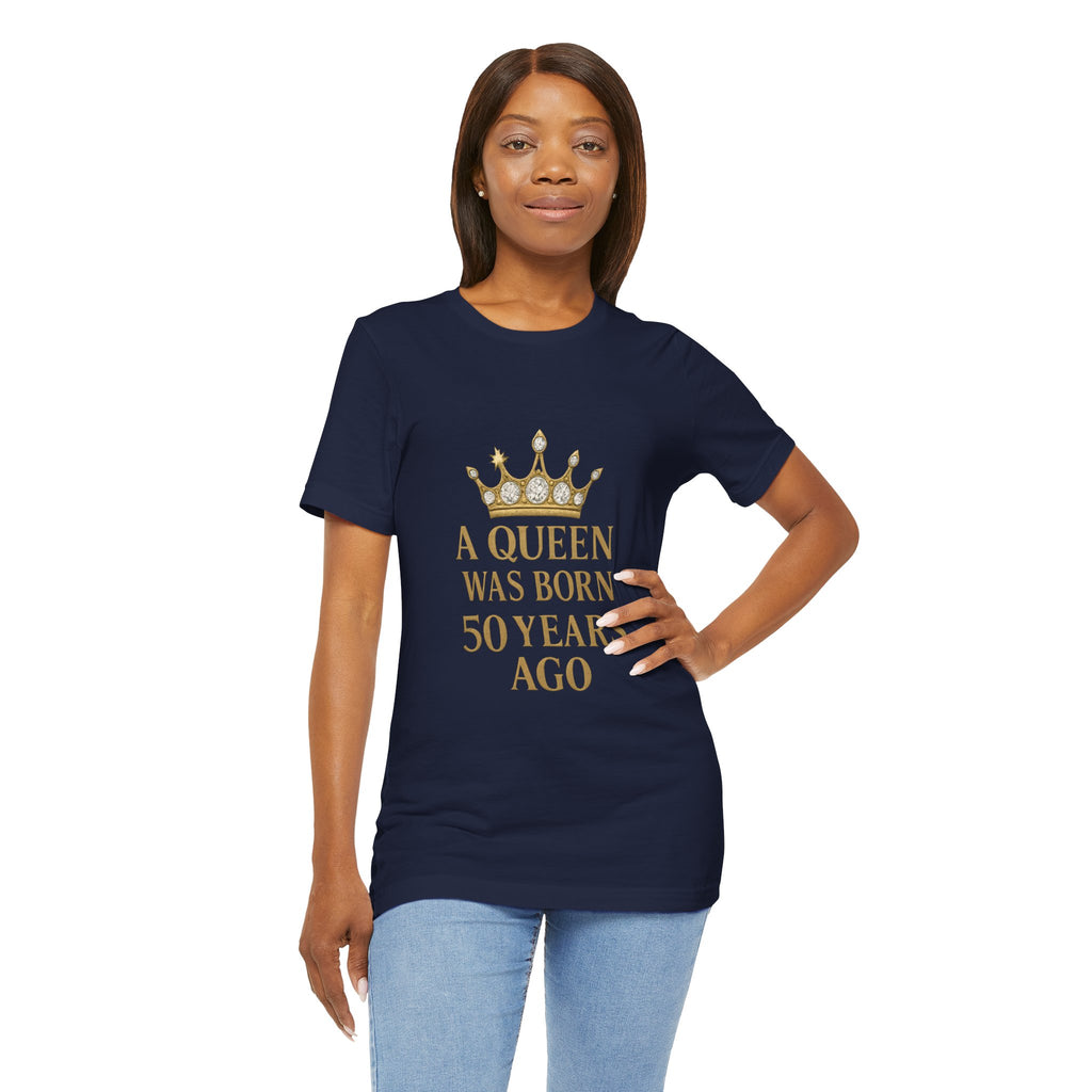 50th Birthday Queen Tee, A Queen Was Born 50 Years Ago Shirt, Anniversary Gift, Retro T-Shirt, Crown Design Tee