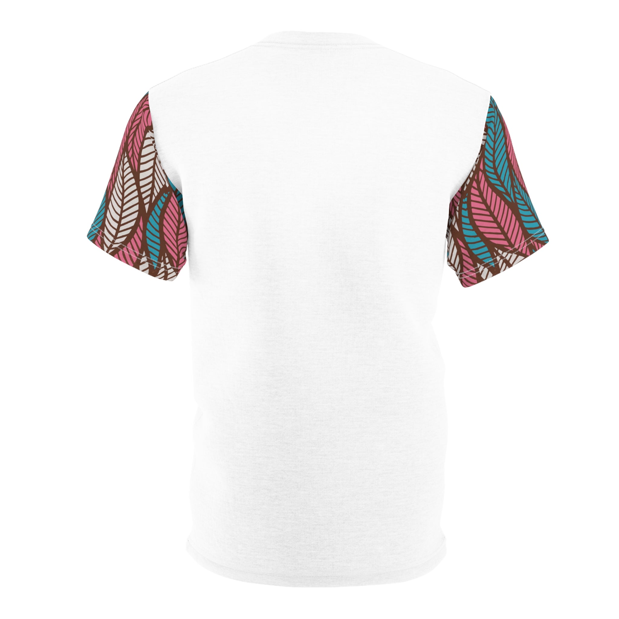 Ankara Leaf Print Tee, Unisex Cut & Sew Tee, Colorful Artwork Shirt, Casual Summer Top, Eco-Friendly Fashion, Gift for Nature Lovers