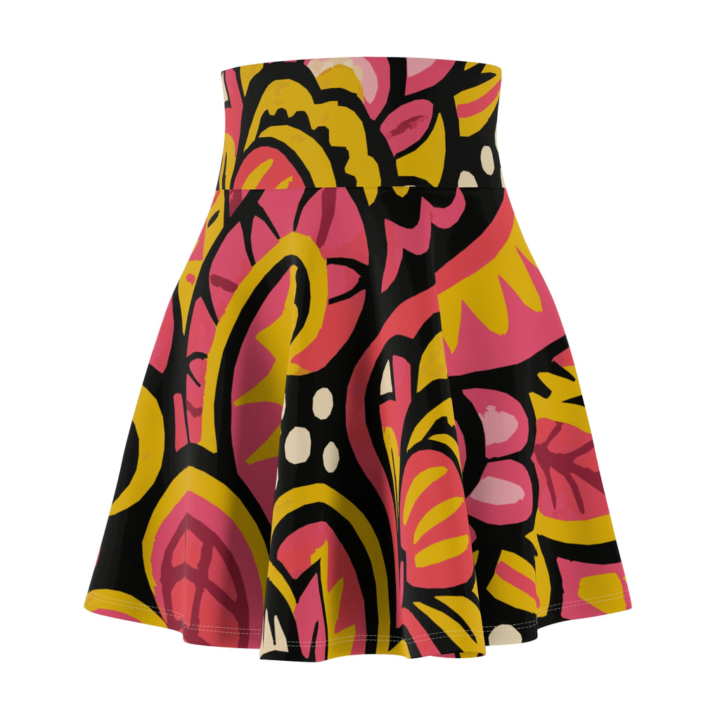 Colorful Floral Women's Skater Skirt, Boho Chic, Summer Fashion, Festival Wear, Casual Outfit, Flowy Skirt, Everyday Style