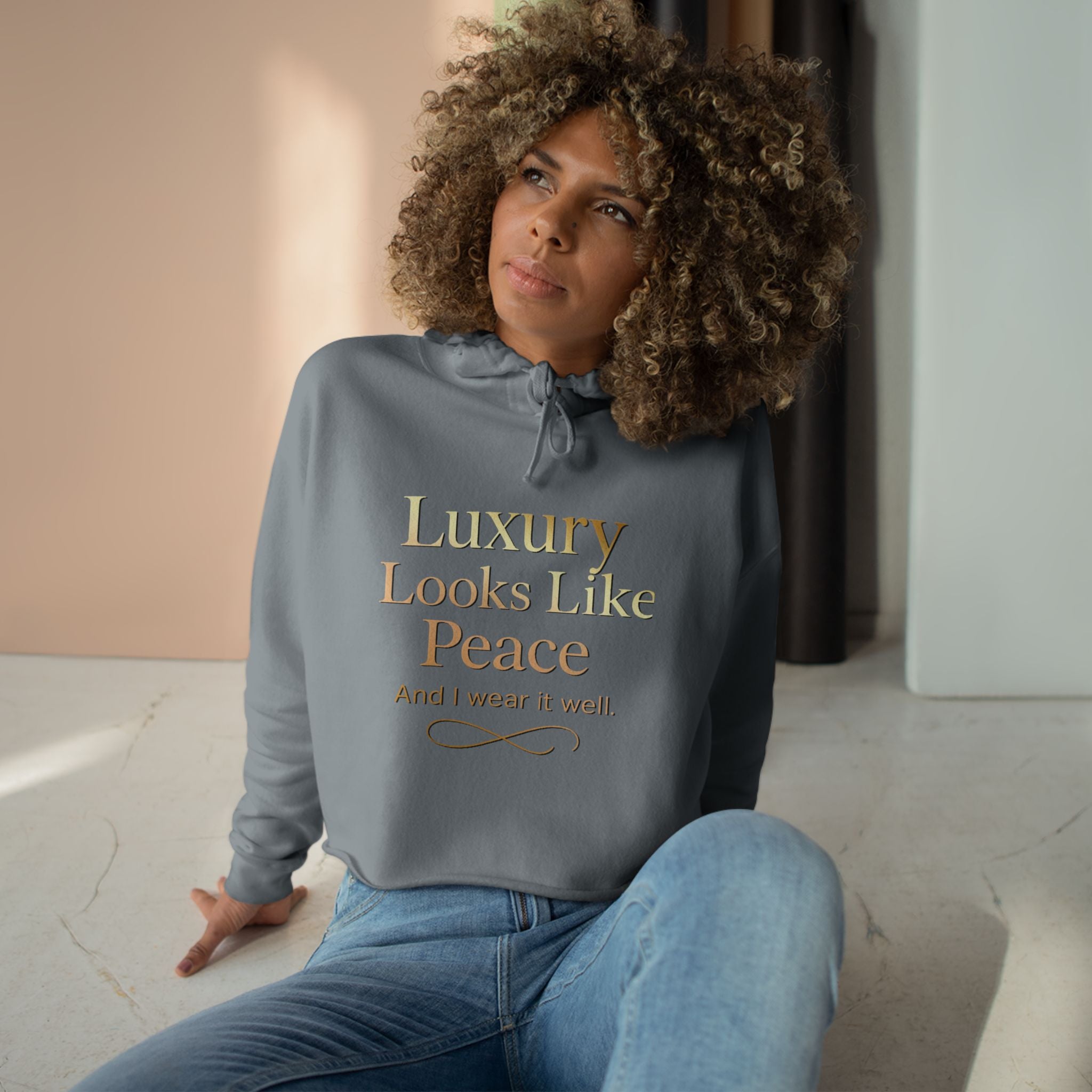 Luxury Peace Crop Hoodie