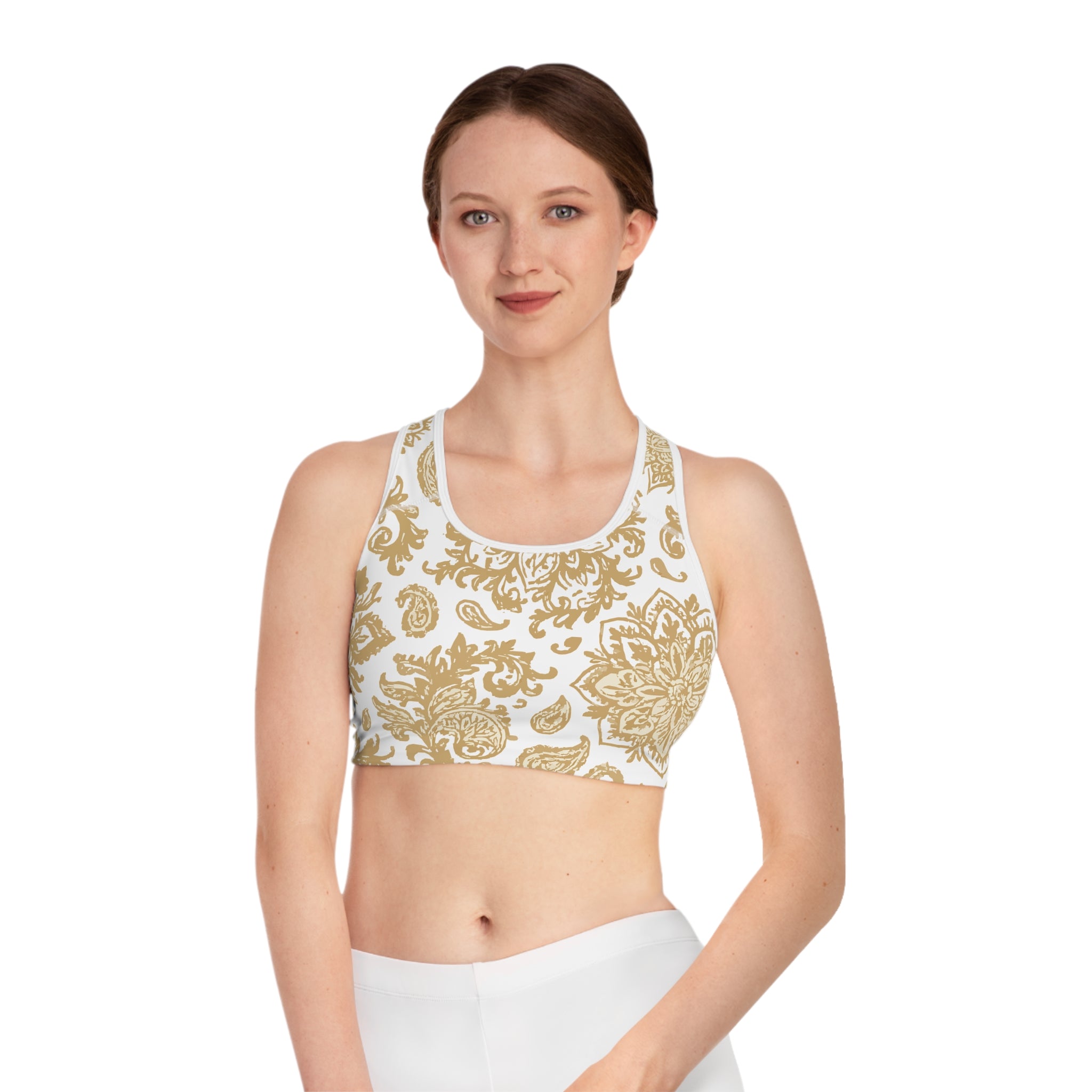 Boho Mandala Art Sports Bra for Active Women, Stylish Workout Top, Yoga Bra, Fitness Apparel, Unique Activewear