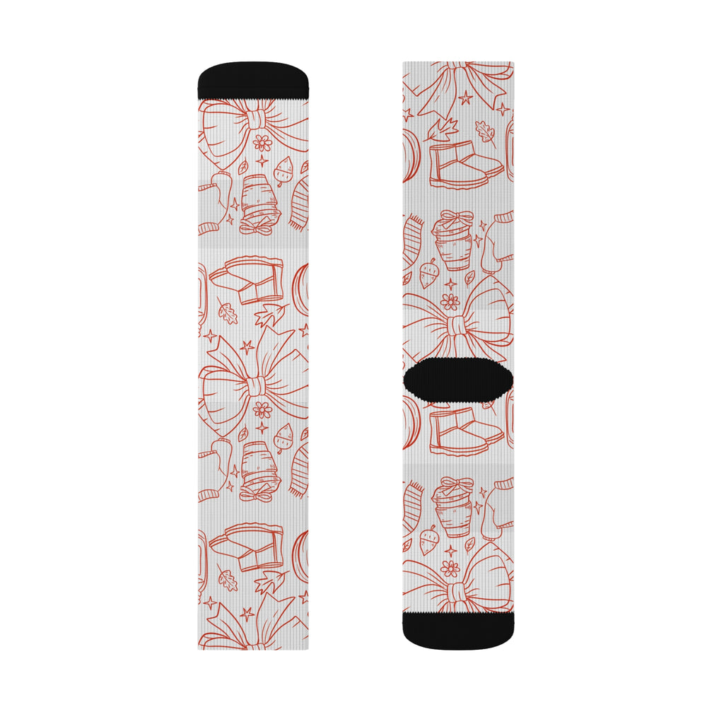 Sublimation Socks with Whimsical Cupcake Design, Fun Gift, Birthday Party Favors, Cozy Fashion Statement, Unique Sock Collection