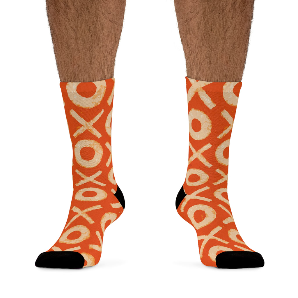 Socks, Batik Recycled Poly Socks - Eco-Friendly Handmade Footwear, Sustainable Clothing, Unique Tie-Dye Trendy Apparel, Colorful Boho Style