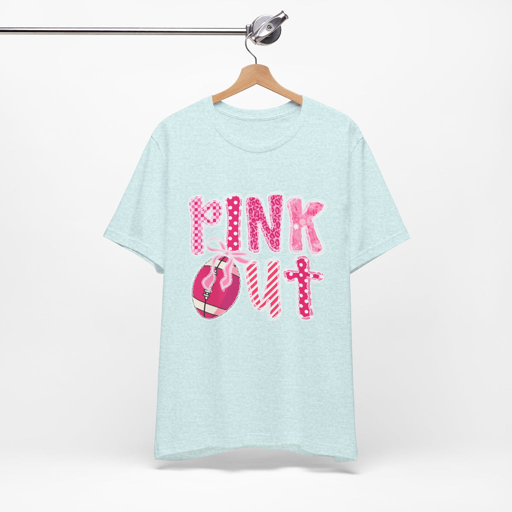 Cute Pink 'PINK OUT' Unisex Tee, Perfect for Breast Cancer Awareness, Casual Wear, Gift for Friends, Fundraising Events, or Team Spirit