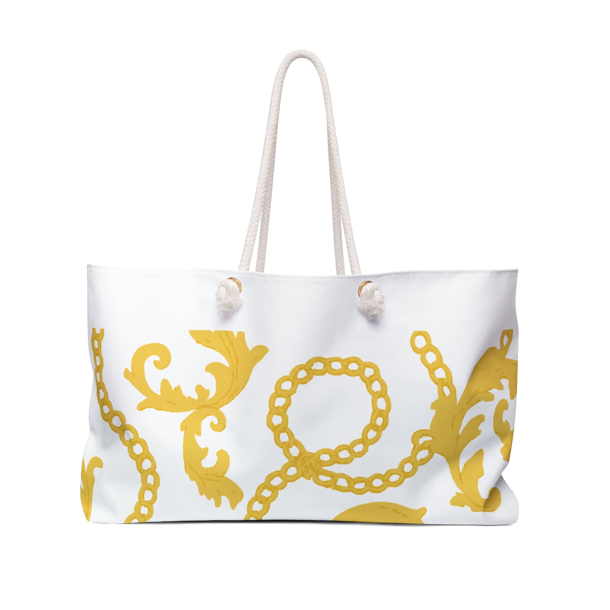 Chic Yellow Gold-Patterned Weekender Bag | Stylish Travel Tote | Perfect Gift for Getaways, Vacations, and Beach Days