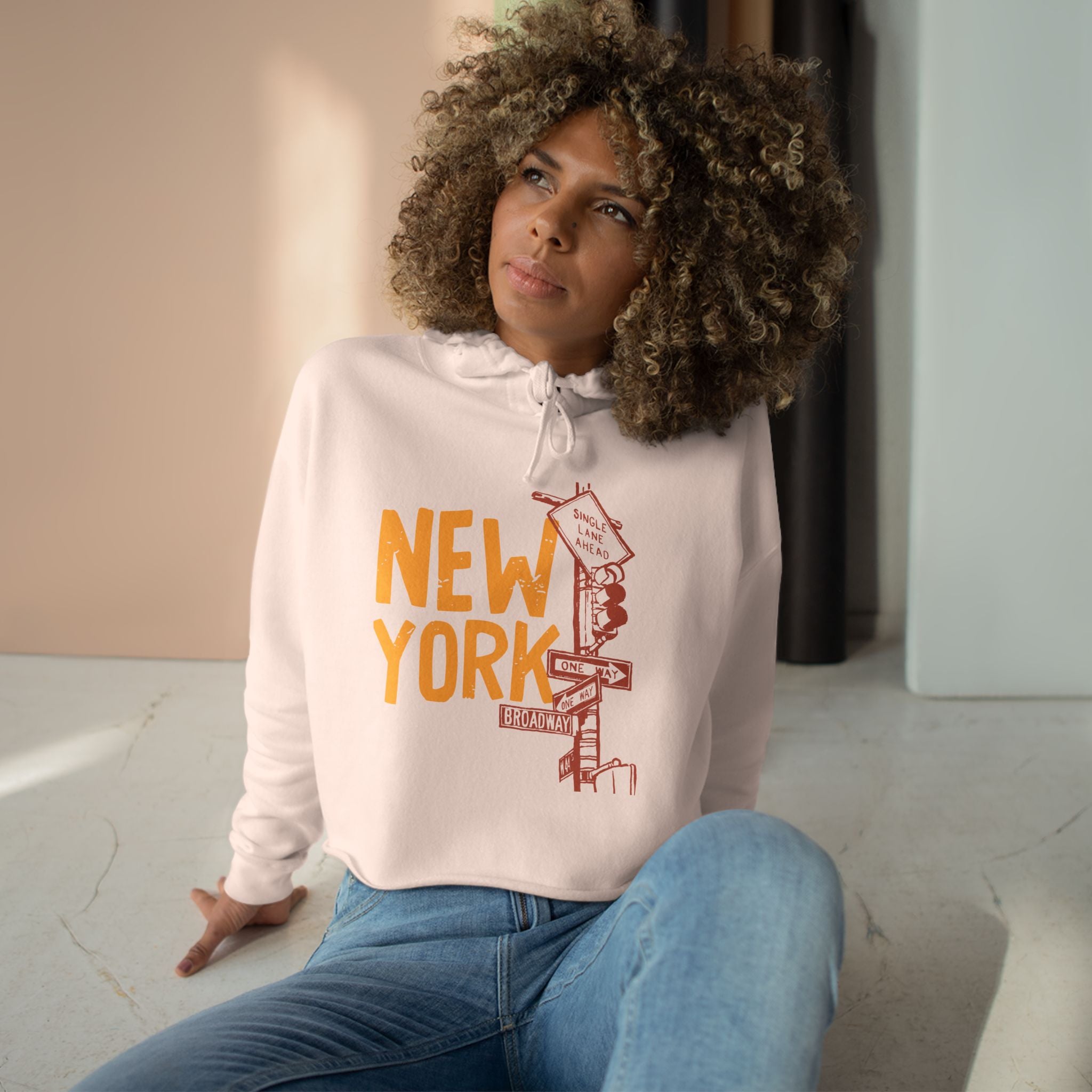 New York City Crop Hoodie, Urban Streetwear, Gift for Travelers, Summer Layer, Vacation Outfit, Cool Trendy Apparel