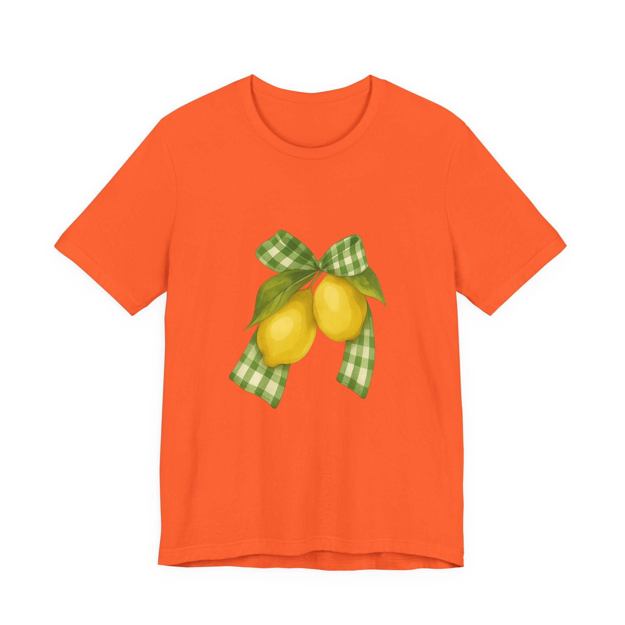 Lemon Bow Tee, Unisex Short Sleeve Shirt, Cute Summer Shirt, Gift for Her, Vintage Style Tee, Lemonade Stand Inspiration