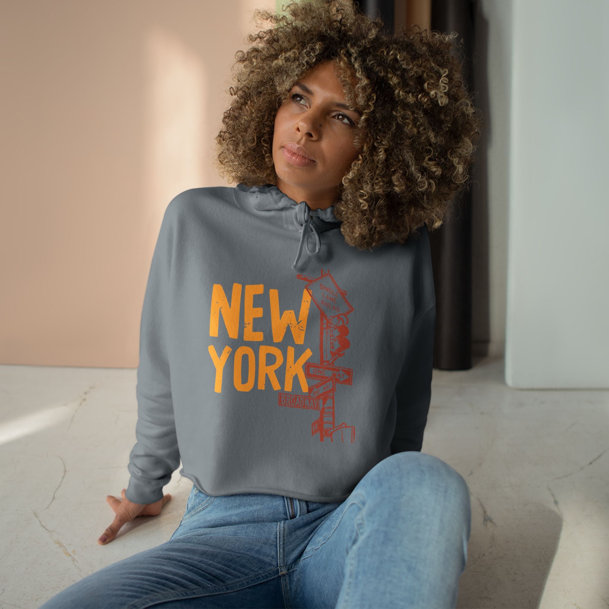 New York City Crop Hoodie, Urban Streetwear, Gift for Travelers, Summer Layer, Vacation Outfit, Cool Trendy Apparel