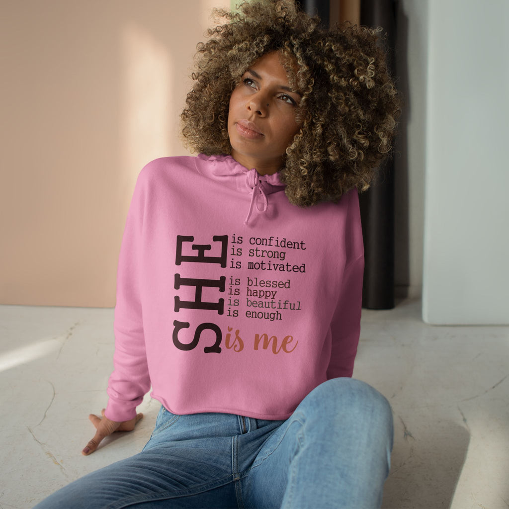 Confidence Crop Hoodie - Motivational Fashion, Gift for Women, Empowerment Apparel, Casual Style, Inspirational Hoodie