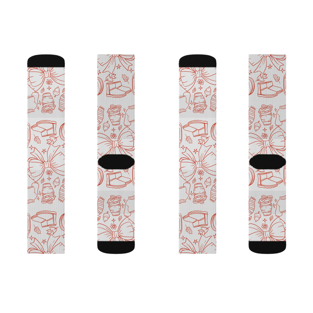 Sublimation Socks with Whimsical Cupcake Design, Fun Gift, Birthday Party Favors, Cozy Fashion Statement, Unique Sock Collection