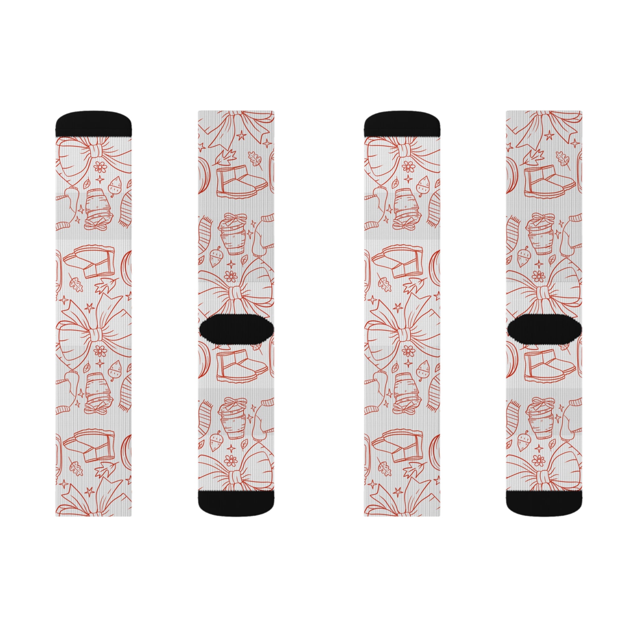 Sublimation Socks with Whimsical Cupcake Design, Fun Gift, Birthday Party Favors, Cozy Fashion Statement, Unique Sock Collection