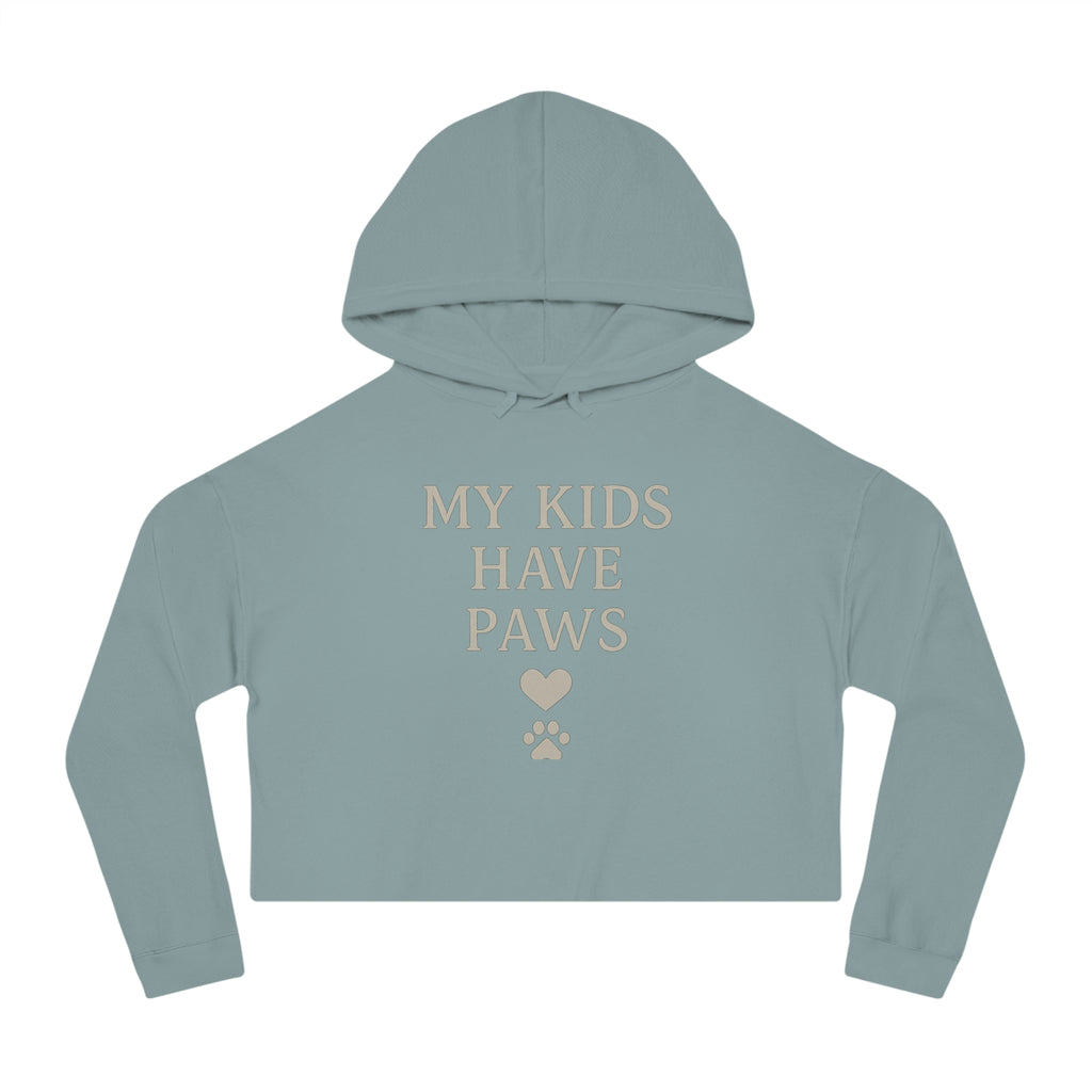 Camo Pet Lovers Cropped Hoodie - My Kids Have Paws Sweatshirt, Animal Lover Gift, Pet Mom Apparel, Trendy Hooded Top, Cozy Casual Wear