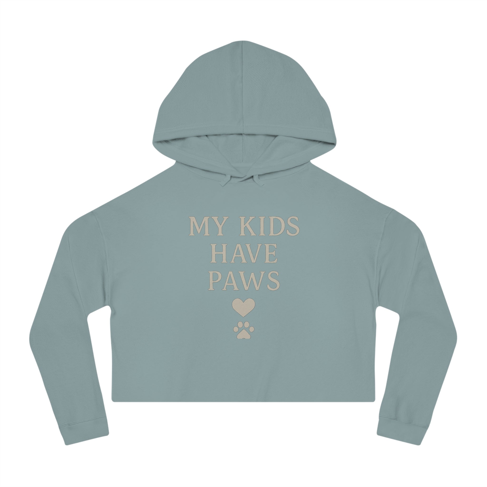 Camo Pet Lovers Cropped Hoodie - My Kids Have Paws Sweatshirt, Animal Lover Gift, Pet Mom Apparel, Trendy Hooded Top, Cozy Casual Wear