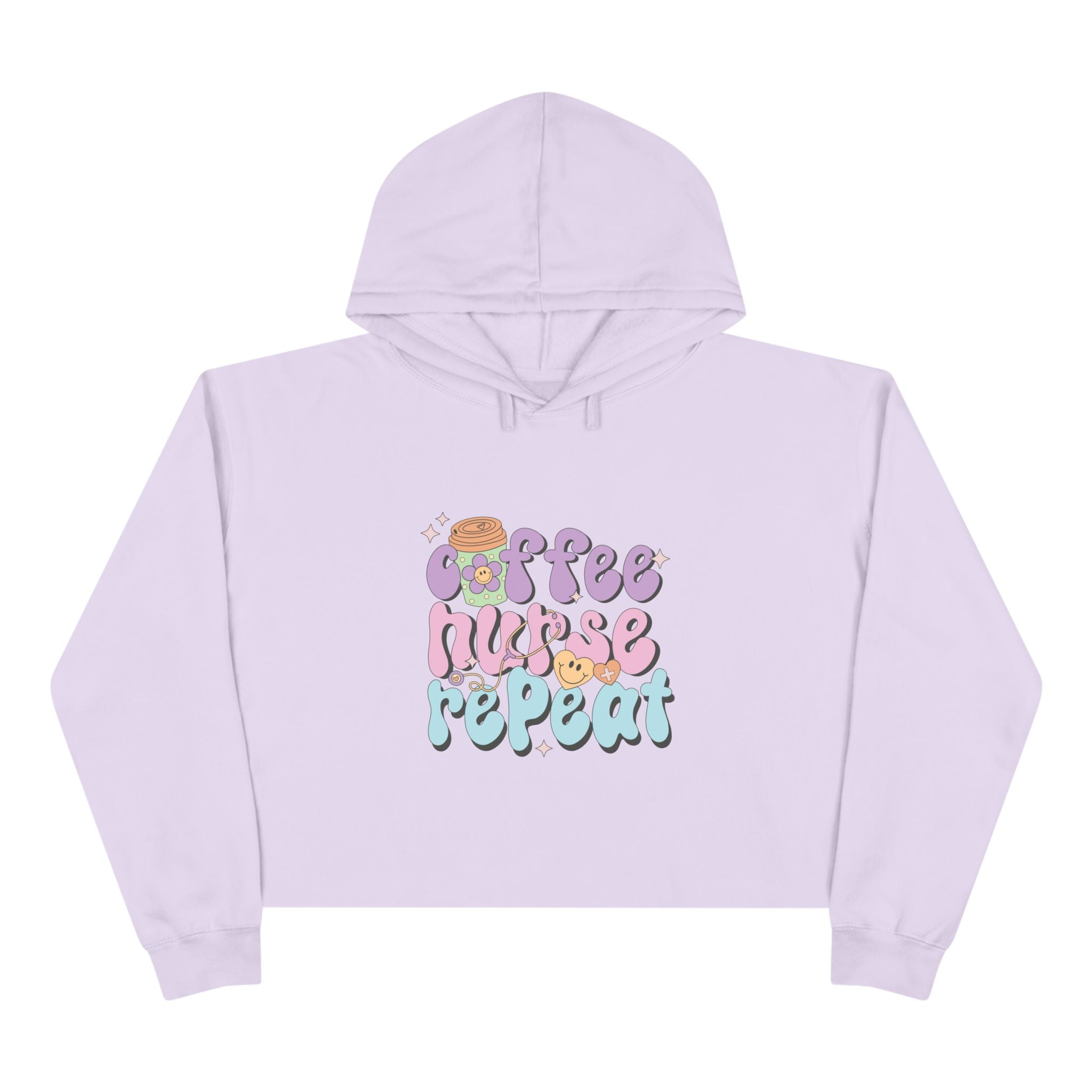 Coffee Nurse Repeat Crop Hoodie - Cozy Gift for Nurses, Trendy Sweatshirt, Cute Coffee Lover Apparel, Fun Casual Wear, Unique Nursing [...]