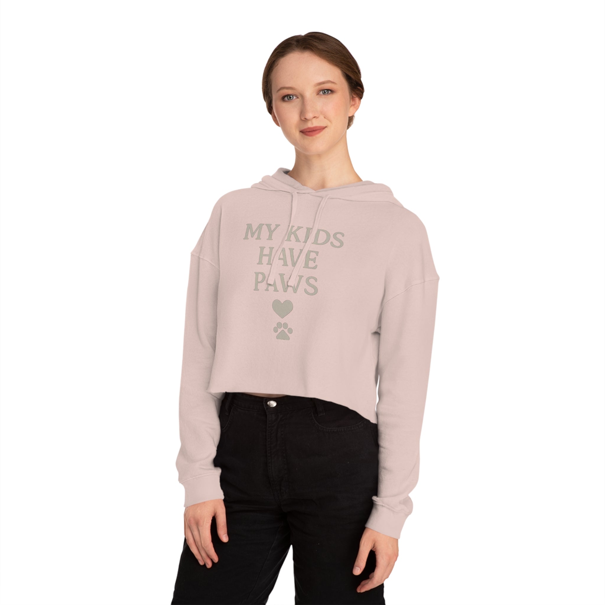 Camo Pet Lovers Cropped Hoodie - My Kids Have Paws Sweatshirt, Animal Lover Gift, Pet Mom Apparel, Trendy Hooded Top, Cozy Casual Wear