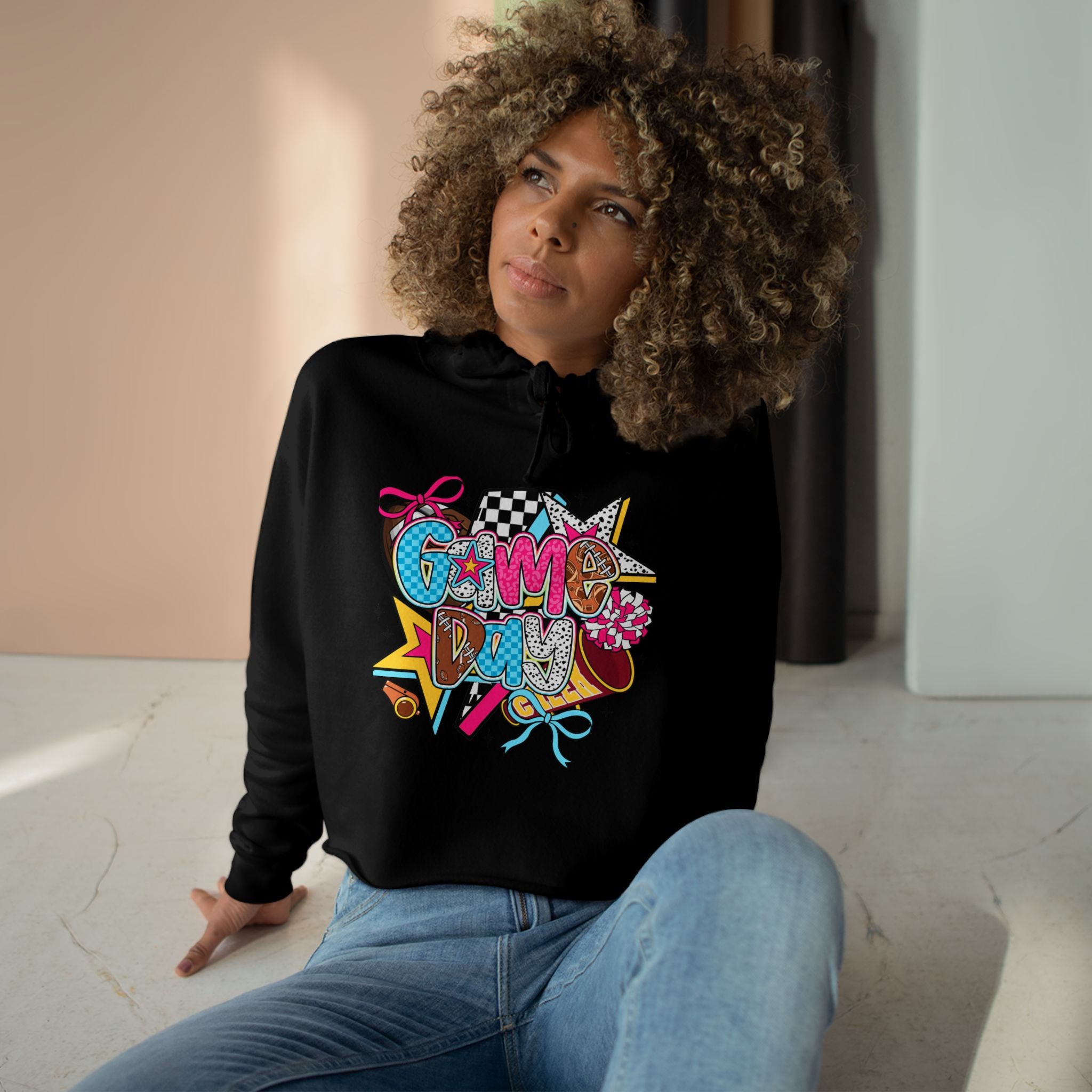 Colorful Graphic Crop Hoodie | Trendy Streetwear, Fall Fashion, Casual Wear, Gift for Gamers, Festival Clothes