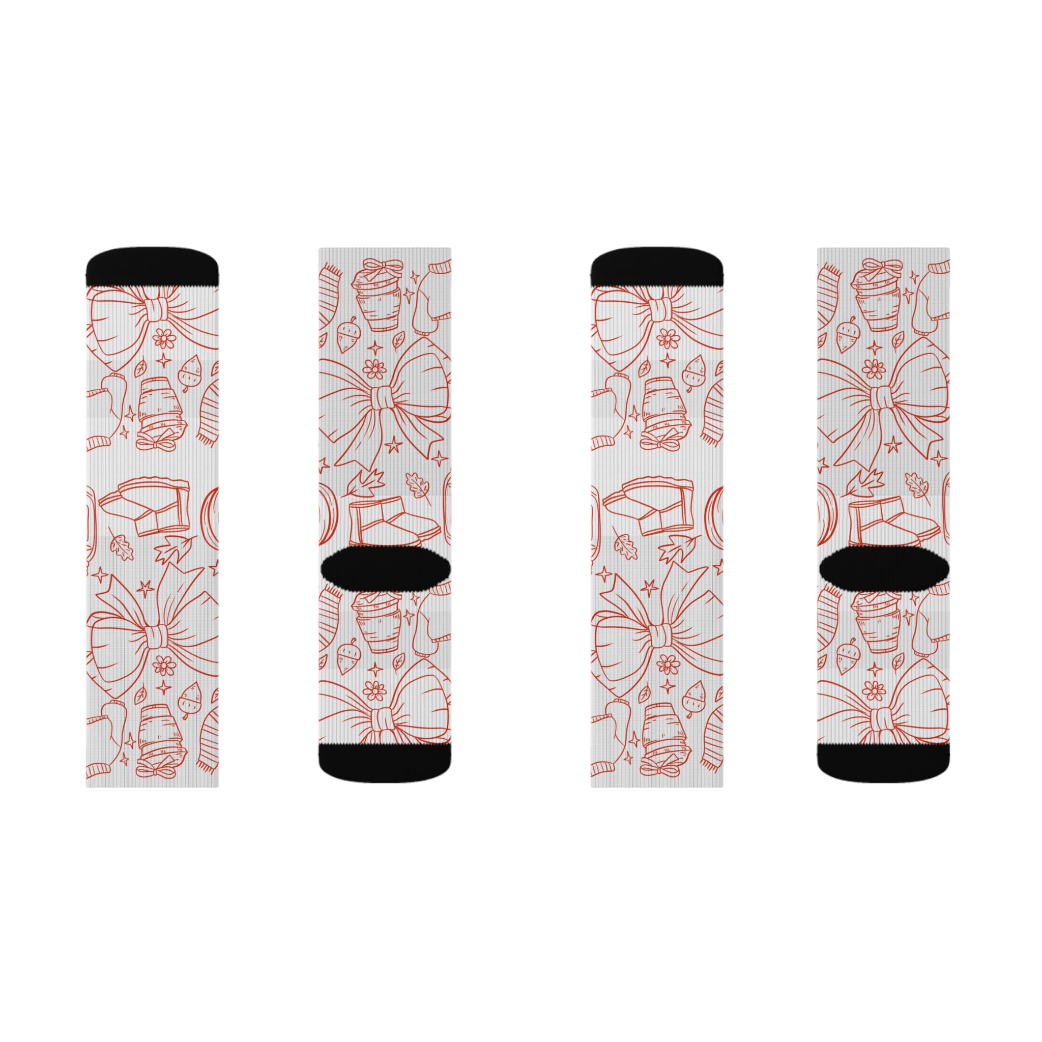 Sublimation Socks with Whimsical Cupcake Design, Fun Gift, Birthday Party Favors, Cozy Fashion Statement, Unique Sock Collection