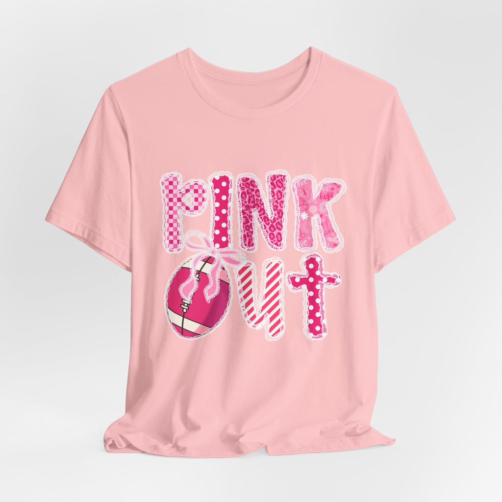 Cute Pink 'PINK OUT' Unisex Tee, Perfect for Breast Cancer Awareness, Casual Wear, Gift for Friends, Fundraising Events, or Team Spirit