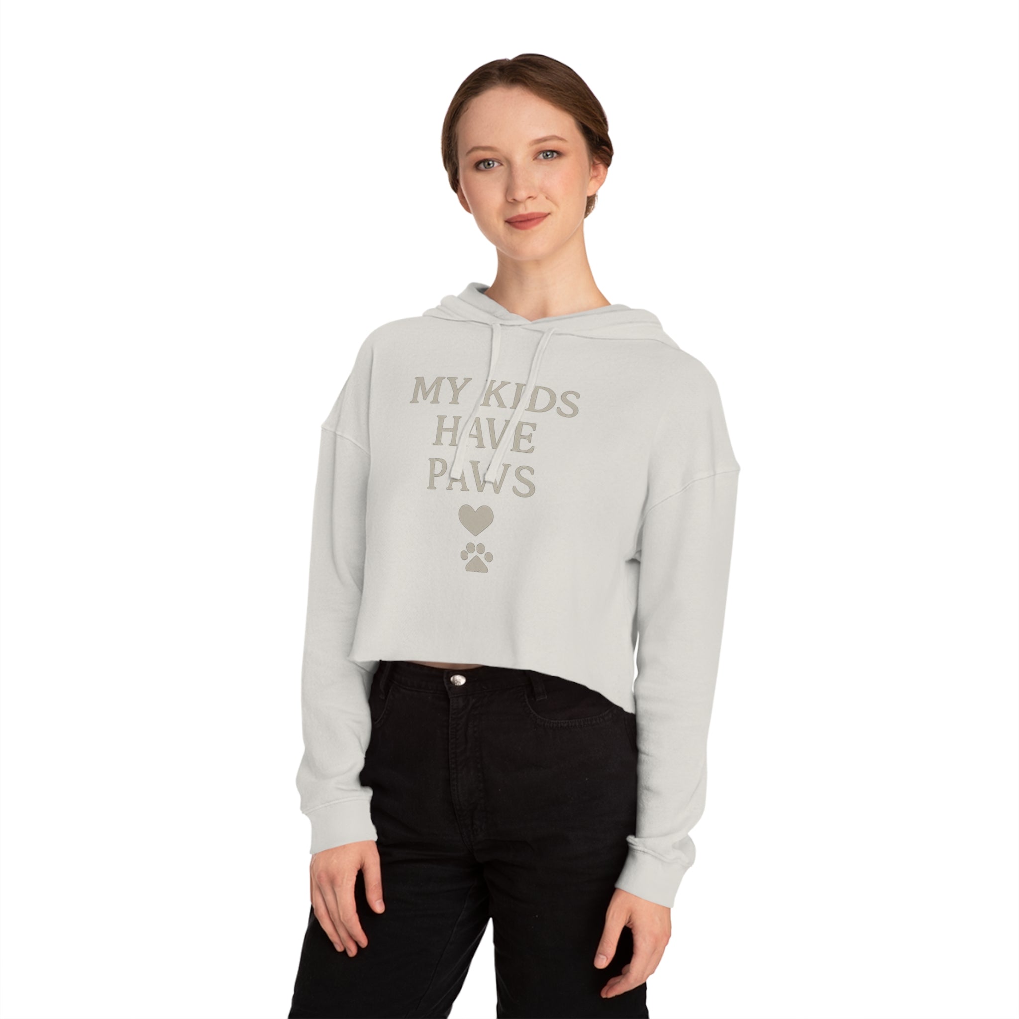 Camo Pet Lovers Cropped Hoodie - My Kids Have Paws Sweatshirt, Animal Lover Gift, Pet Mom Apparel, Trendy Hooded Top, Cozy Casual Wear