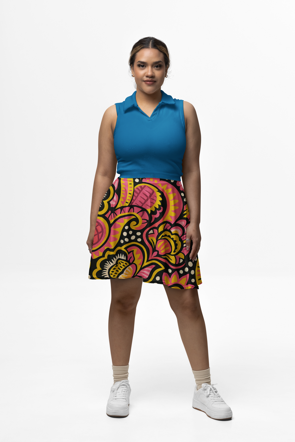 Colorful Floral Women's Skater Skirt, Boho Chic, Summer Fashion, Festival Wear, Casual Outfit, Flowy Skirt, Everyday Style