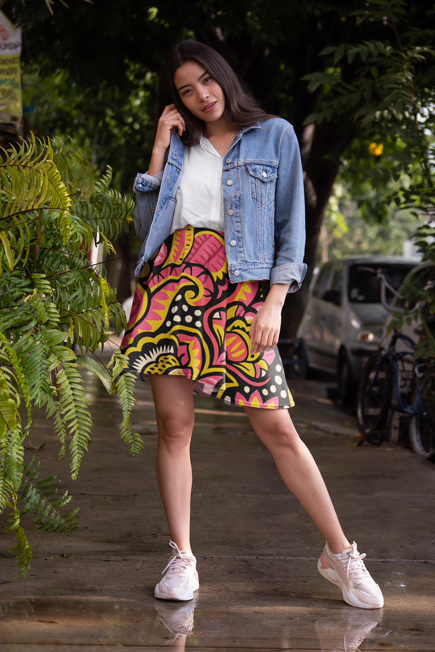 Colorful Floral Women's Skater Skirt, Boho Chic, Summer Fashion, Festival Wear, Casual Outfit, Flowy Skirt, Everyday Style