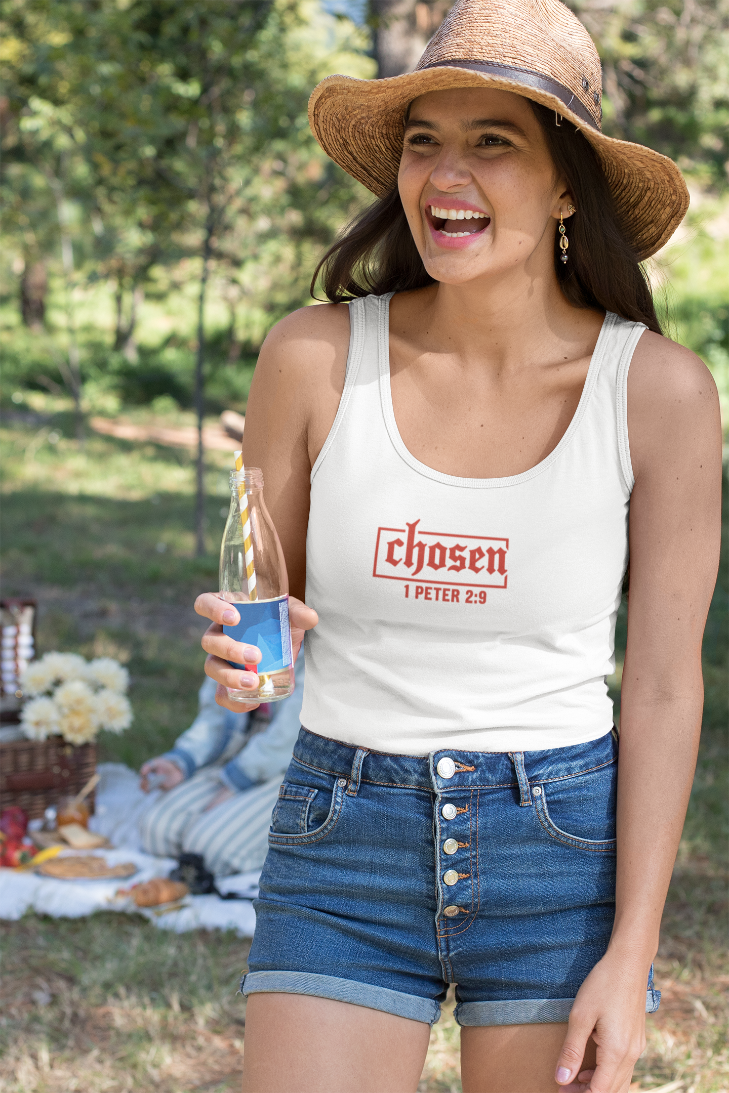 Chosen Women's Racerback Tank - Perfect for Faith, Workout, Summer Style, Spiritual Gifts, Bible Verse Apparel