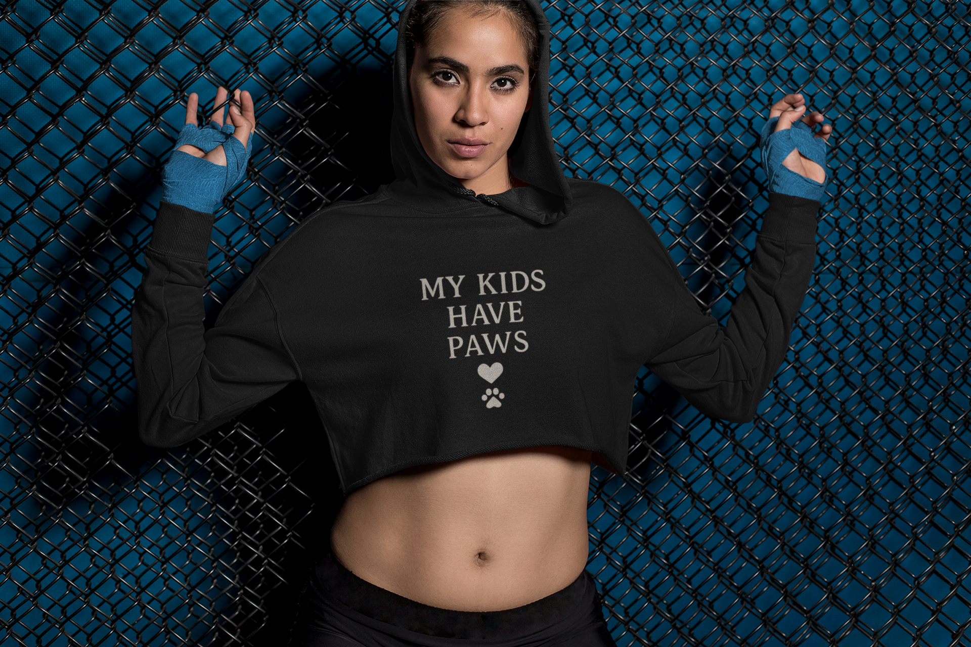 Camo Pet Lovers Cropped Hoodie - My Kids Have Paws Sweatshirt, Animal Lover Gift, Pet Mom Apparel, Trendy Hooded Top, Cozy Casual Wear