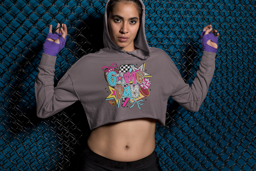 Colorful Graphic Crop Hoodie | Trendy Streetwear, Fall Fashion, Casual Wear, Gift for Gamers, Festival Clothes