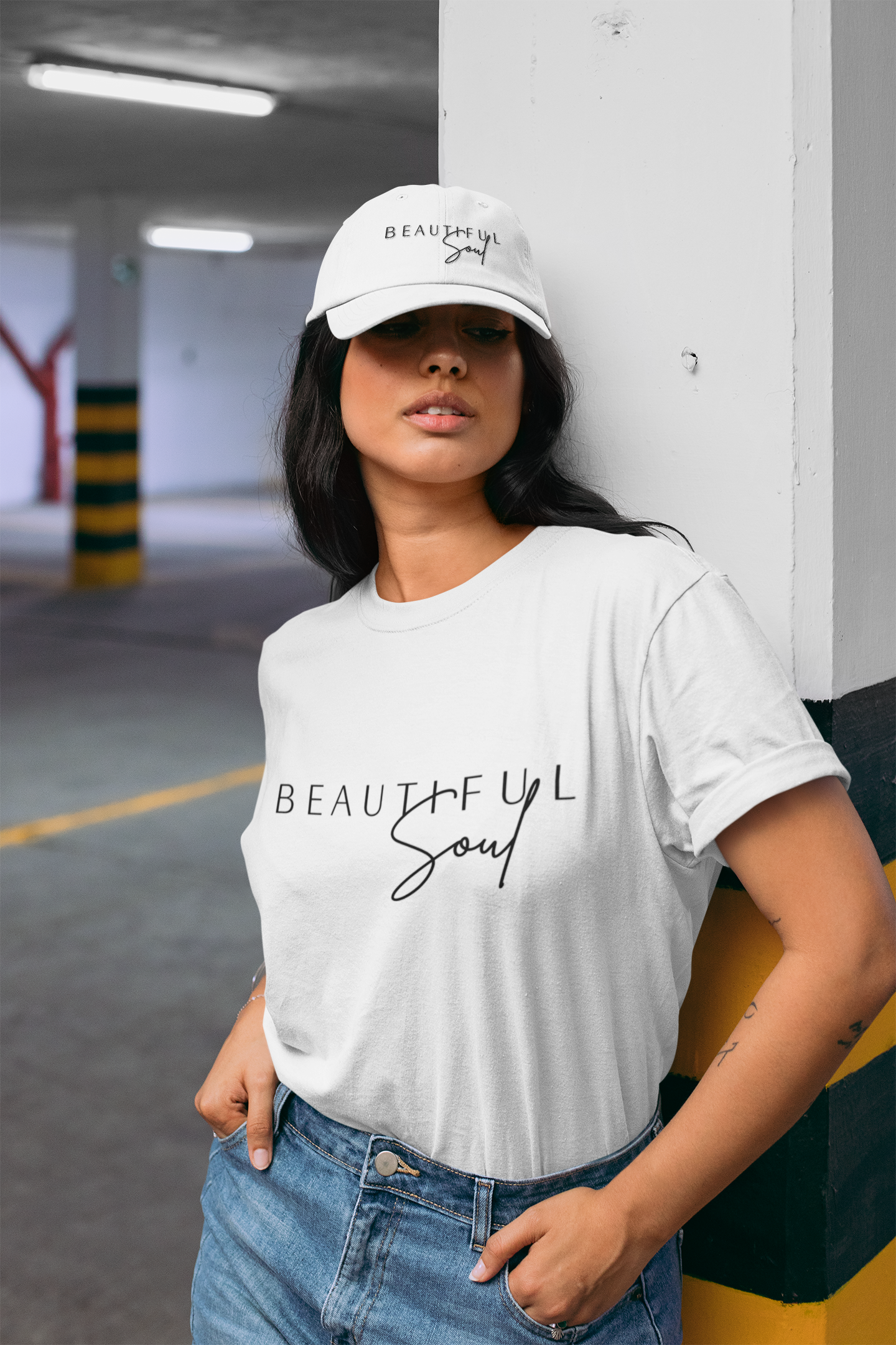 Beautiful Soul Dad Cap - Stylish White Hat, Gift for Dads, Adjustable Summer Accessory, Trendy Cap for Any Occasion, Casual Wear