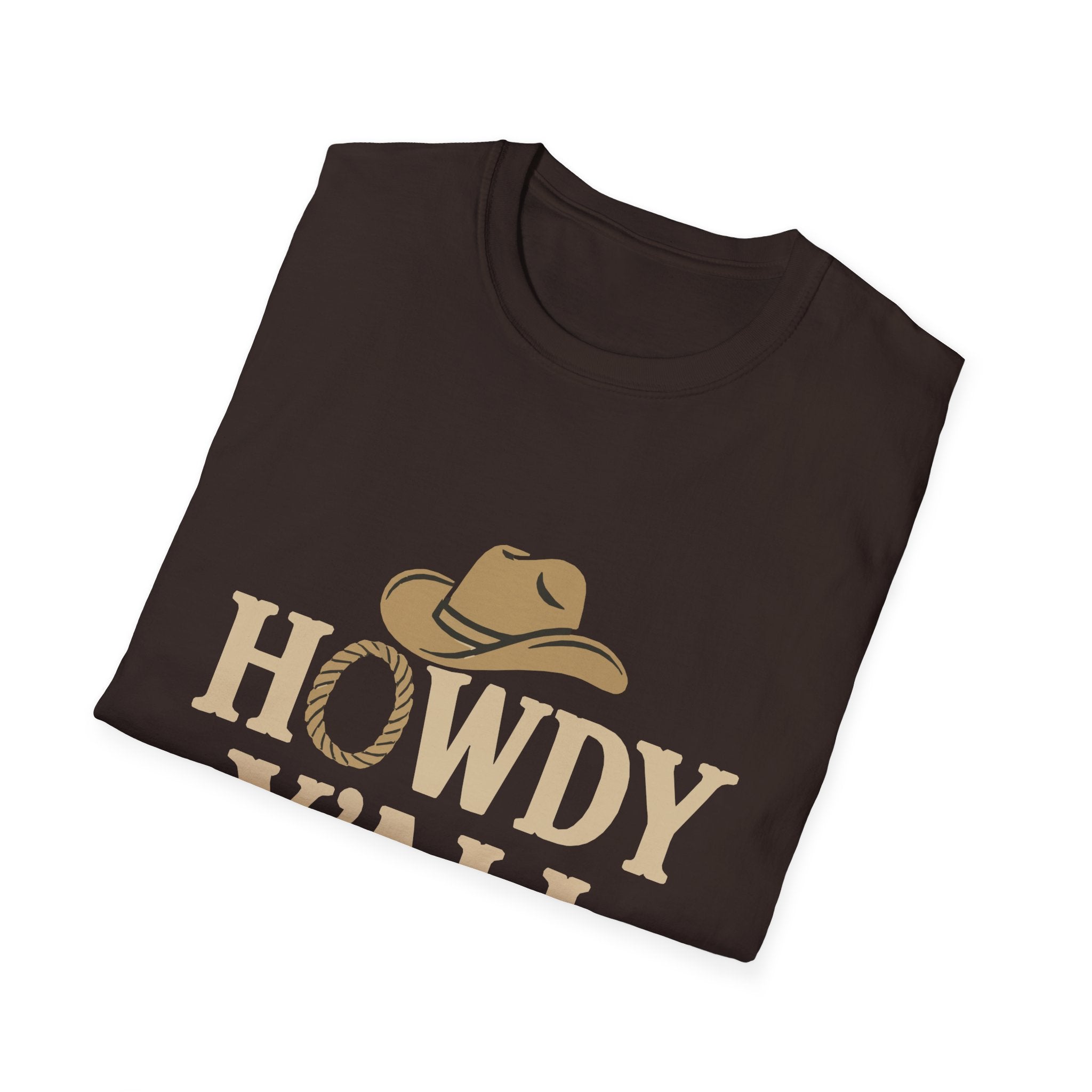 Howdy Y'all Western T-Shirt, Cowboy Tee, Country Music Shirt, Gift for Cowpoke, Unisex Softstyle Shirt