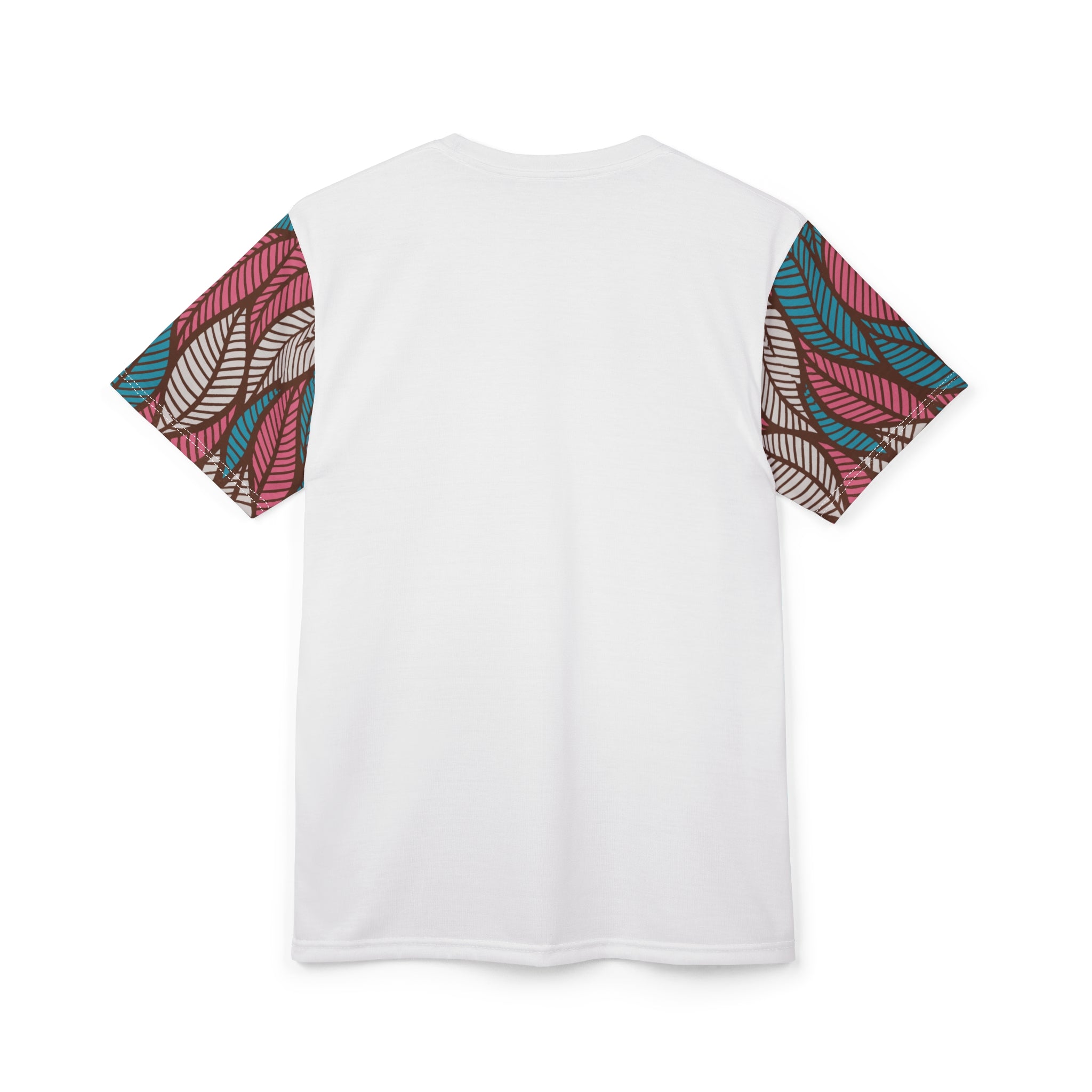 Ankara Leaf Print Tee, Unisex Cut & Sew Tee, Colorful Artwork Shirt, Casual Summer Top, Eco-Friendly Fashion, Gift for Nature Lovers