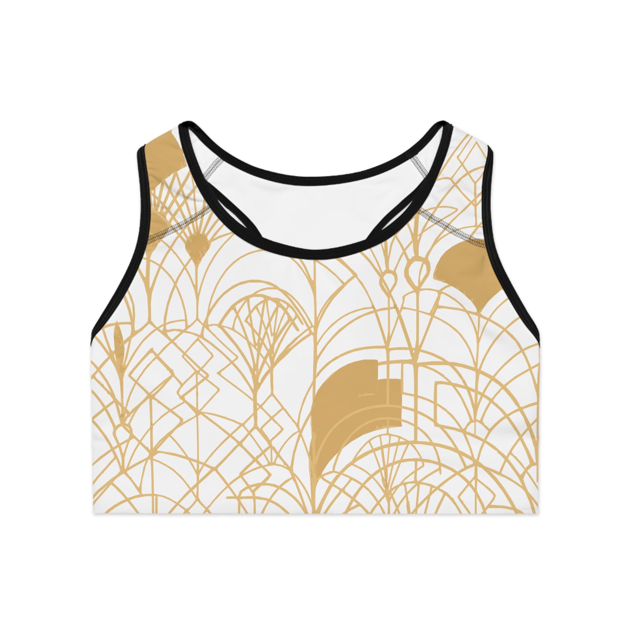 Golden Geometric Sports Bra