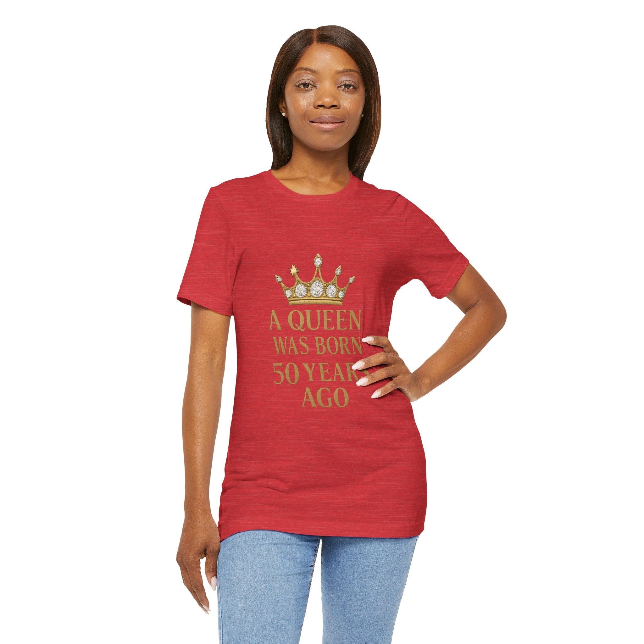 50th Birthday Queen Tee, A Queen Was Born 50 Years Ago Shirt, Anniversary Gift, Retro T-Shirt, Crown Design Tee